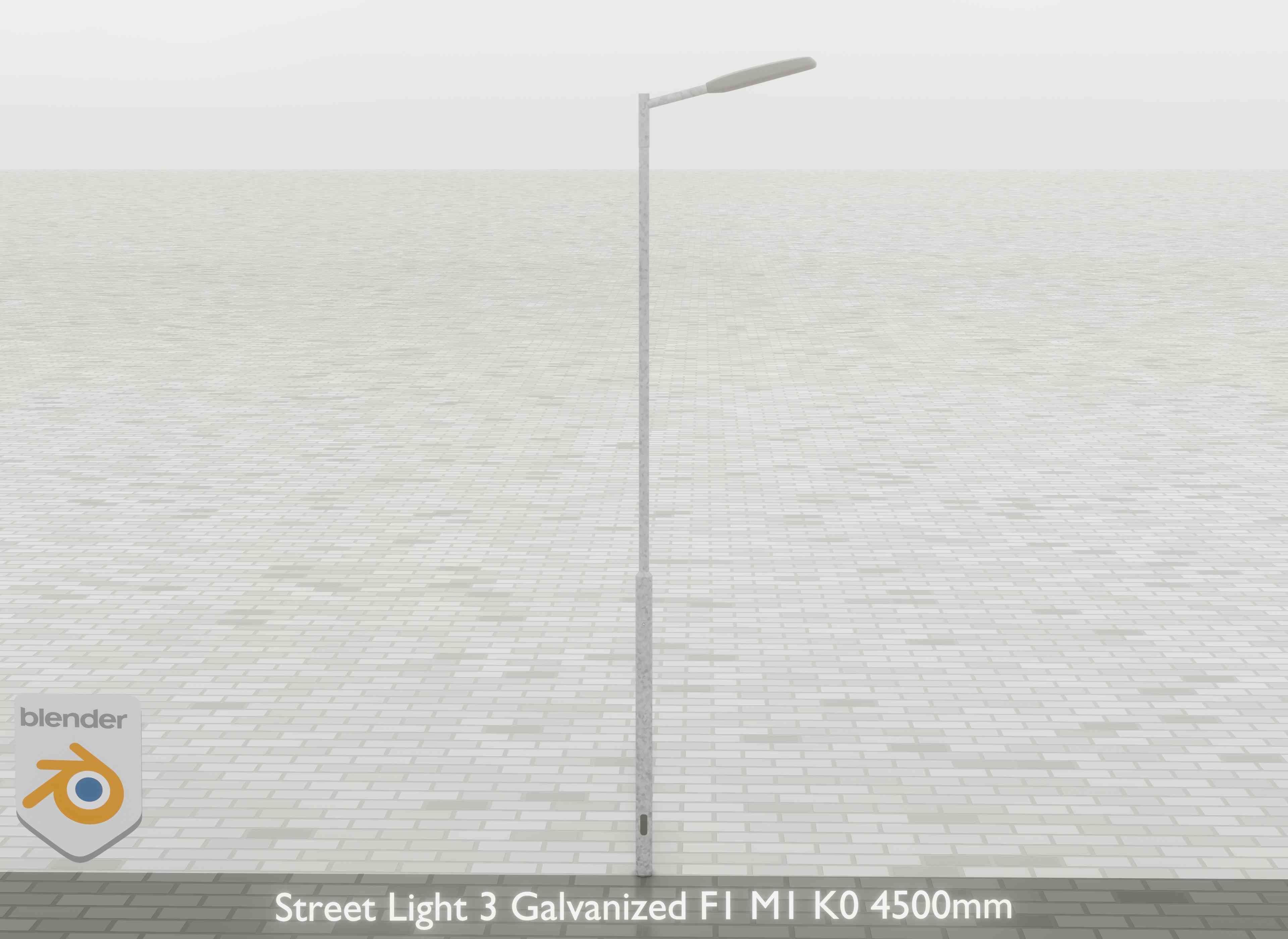 Street Light 3 Galvanized F1 M1 K0 4500mm Low-poly 3D model_27