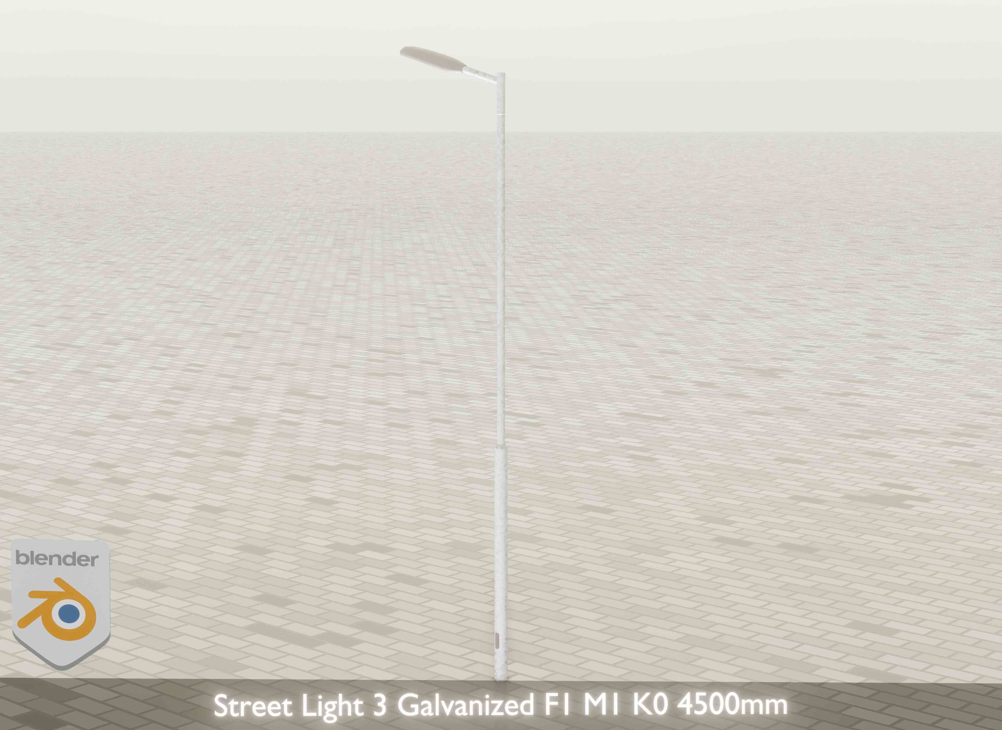 Street Light 3 Galvanized F1 M1 K0 4500mm Low-poly 3D model_20