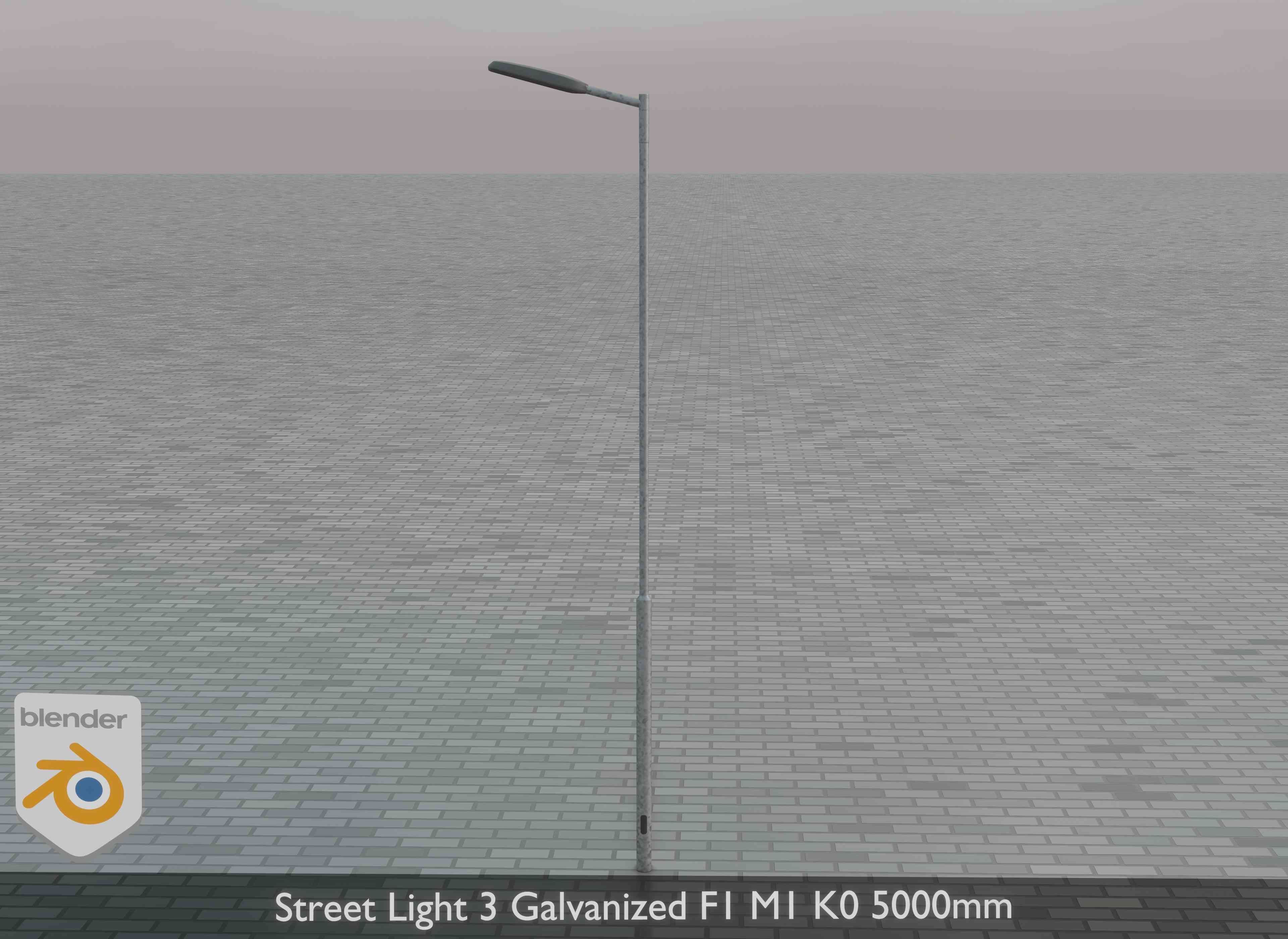 Street Light 3 Galvanized F1 M1 K0 5000mm Low-poly 3D model_36