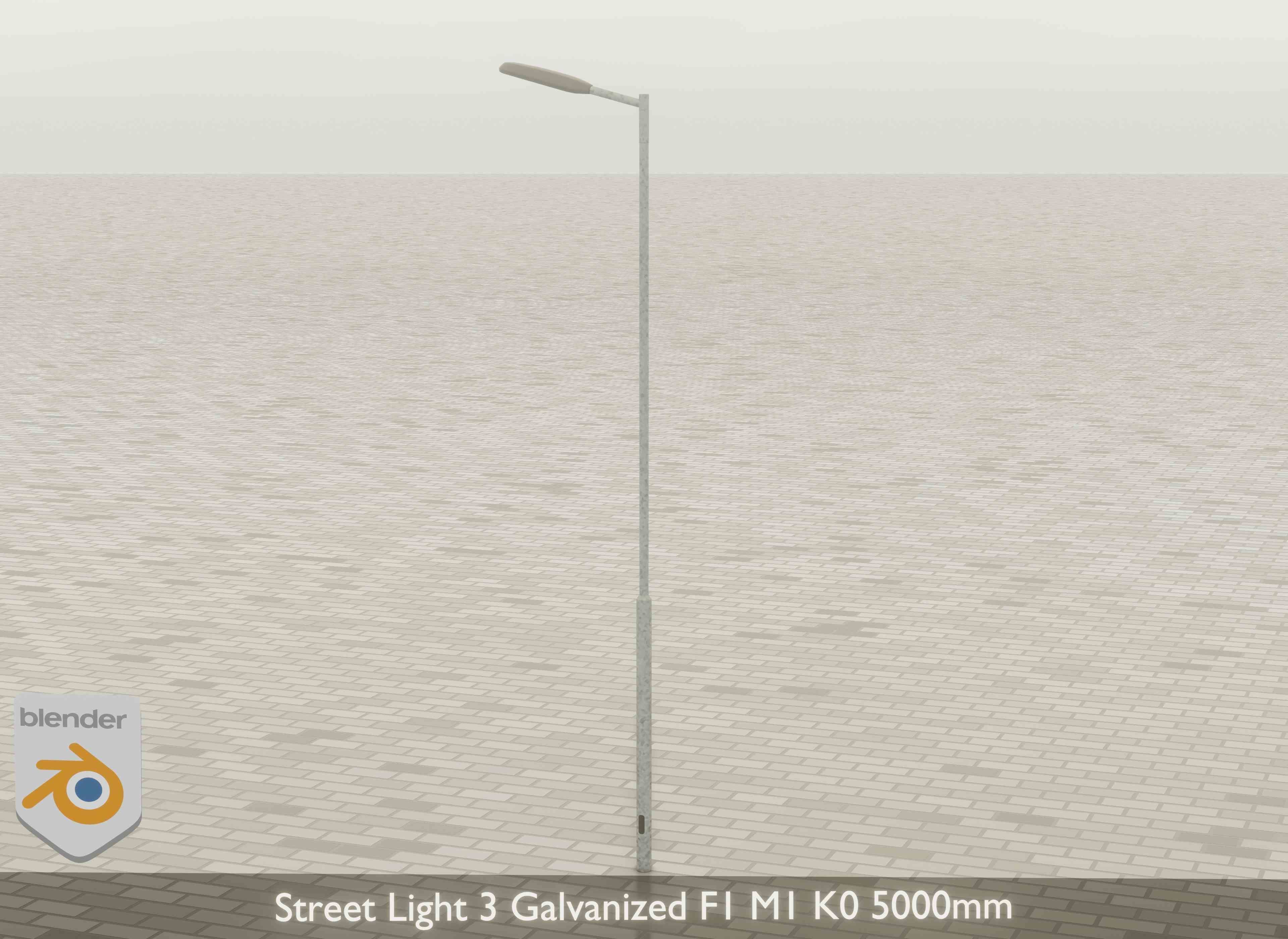 Street Light 3 Galvanized F1 M1 K0 5000mm Low-poly 3D model_19