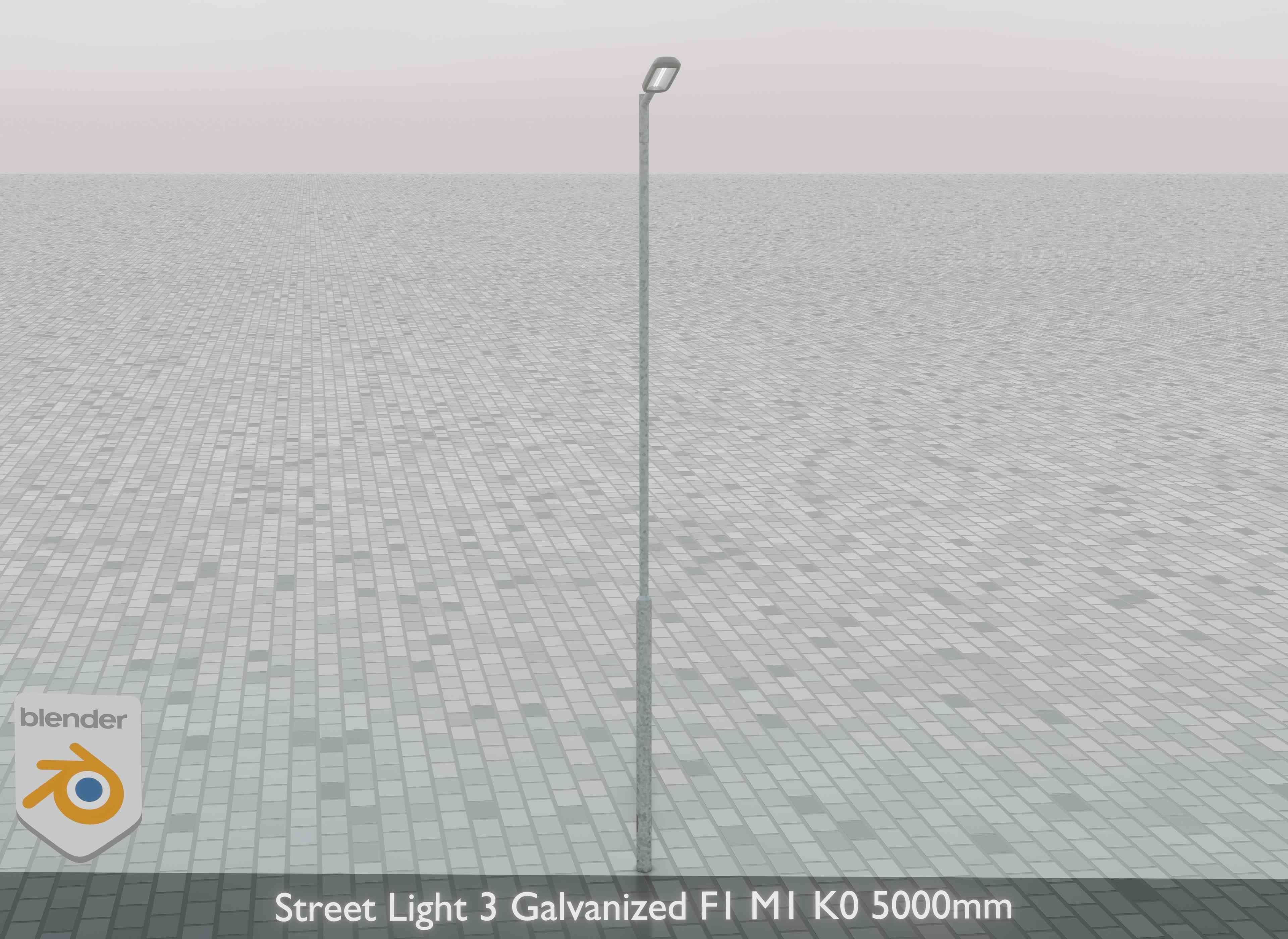 Street Light 3 Galvanized F1 M1 K0 5000mm Low-poly 3D model_31