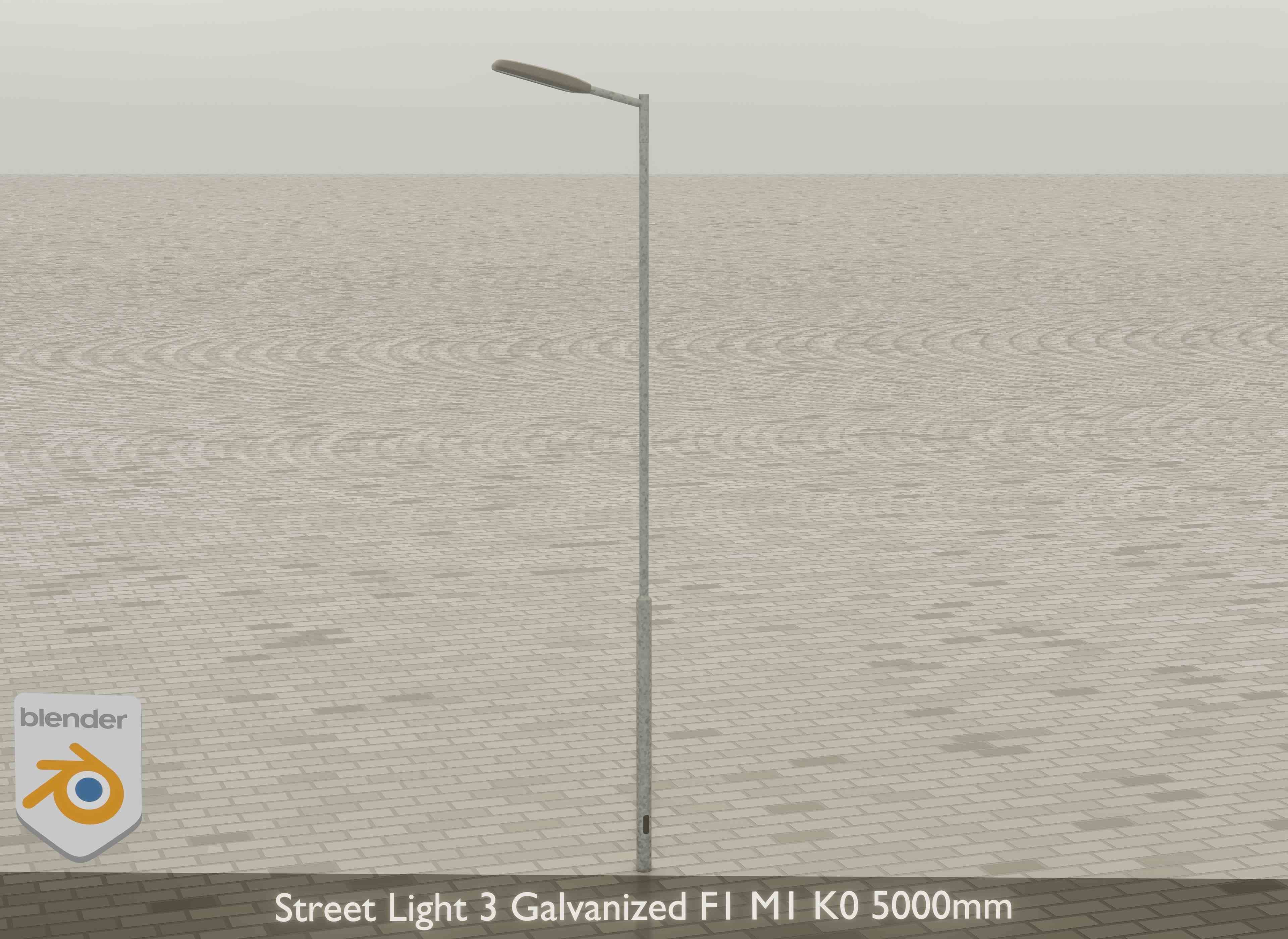 Street Light 3 Galvanized F1 M1 K0 5000mm Low-poly 3D model_17