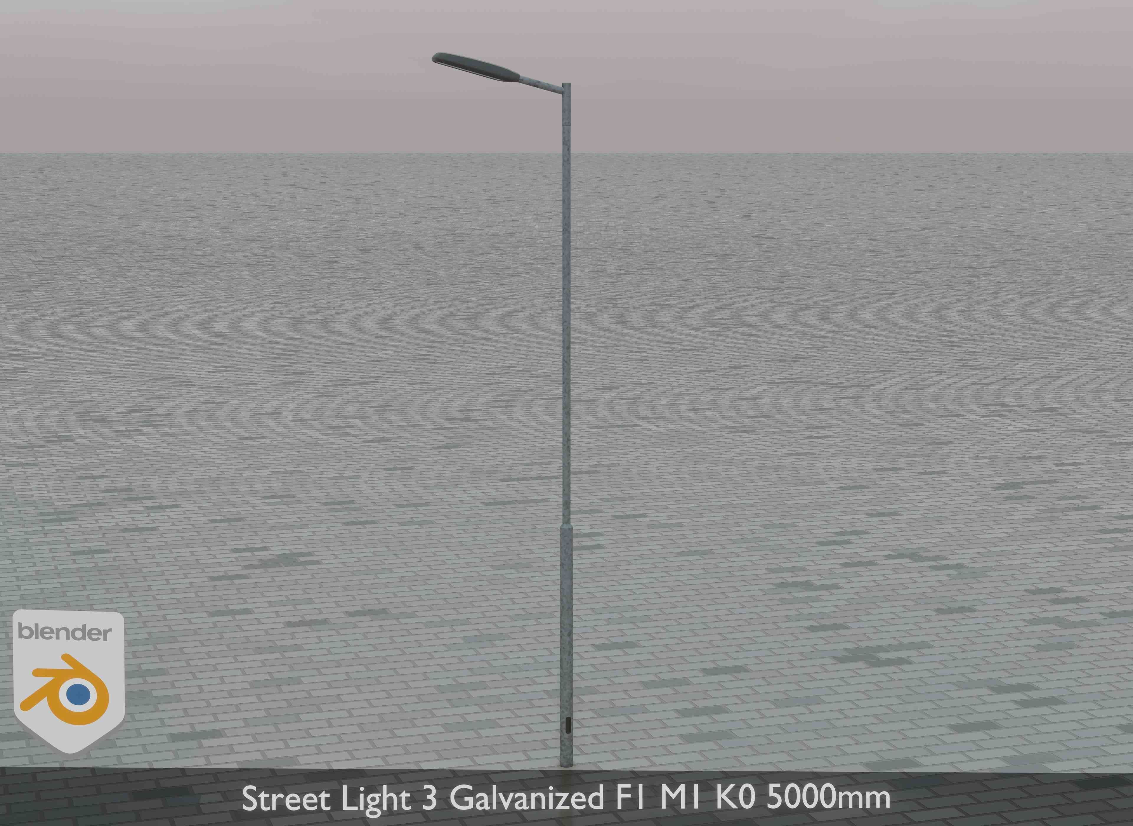 Street Light 3 Galvanized F1 M1 K0 5000mm Low-poly 3D model_35