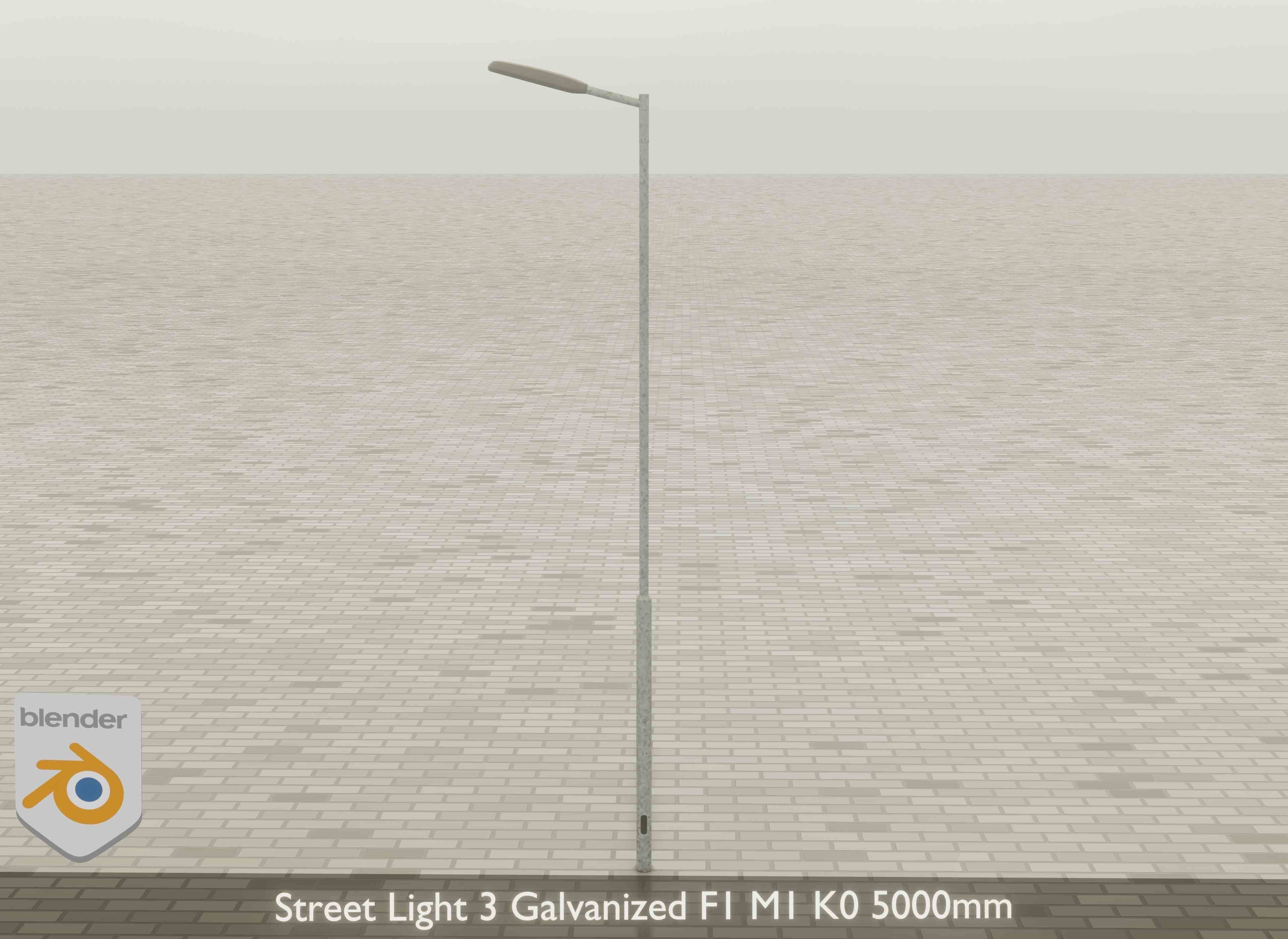 Street Light 3 Galvanized F1 M1 K0 5000mm Low-poly 3D model_18