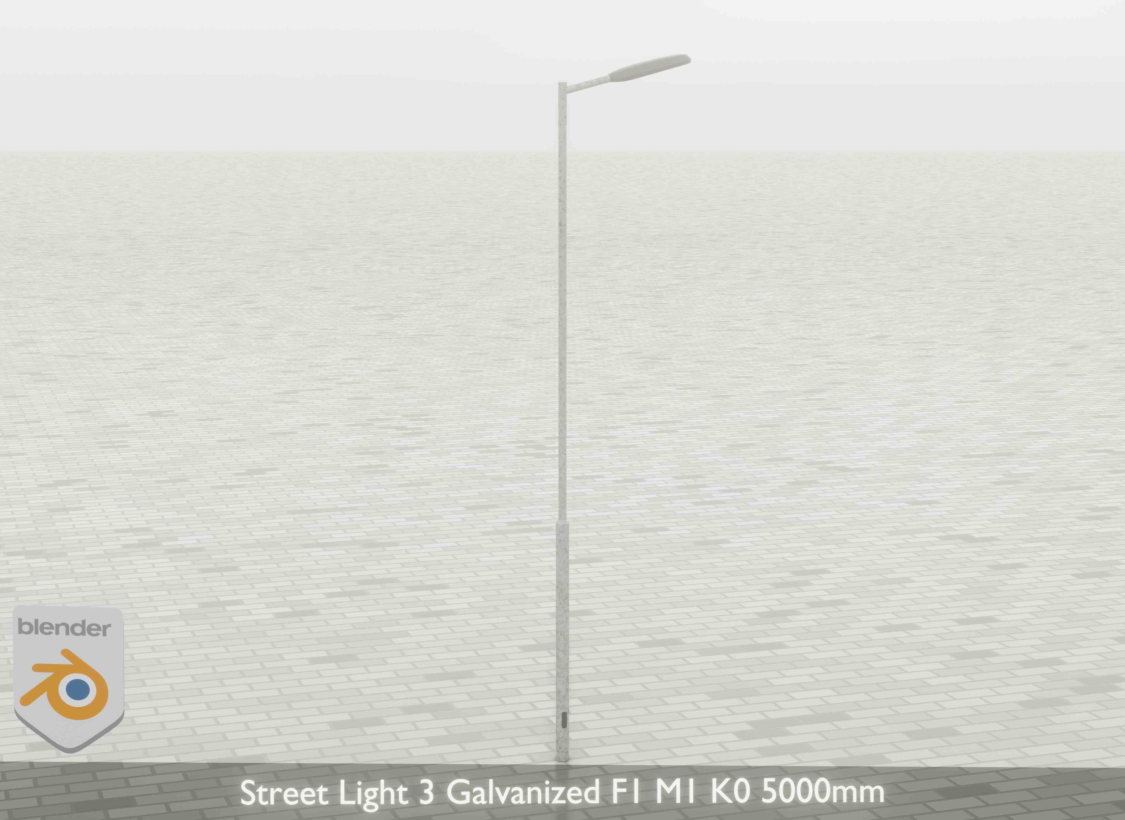 Street Light 3 Galvanized F1 M1 K0 5000mm Low-poly 3D model_26