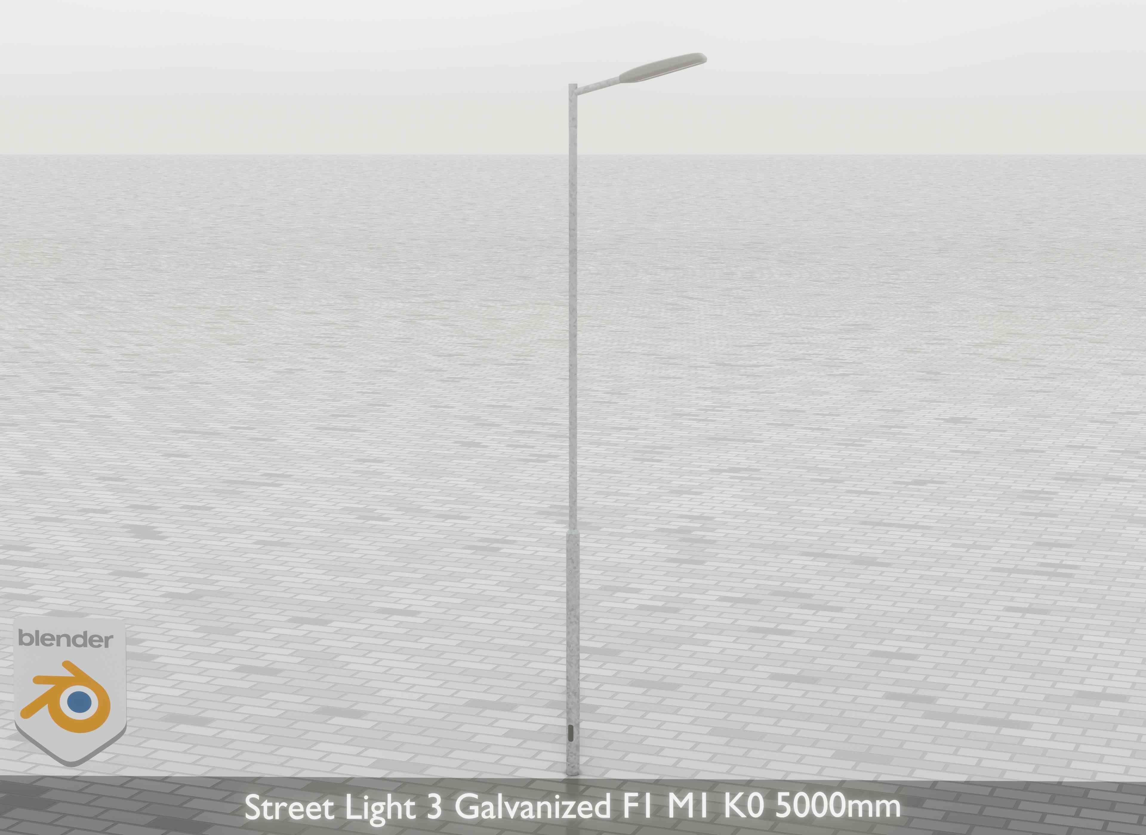 Street Light 3 Galvanized F1 M1 K0 5000mm Low-poly 3D model_28