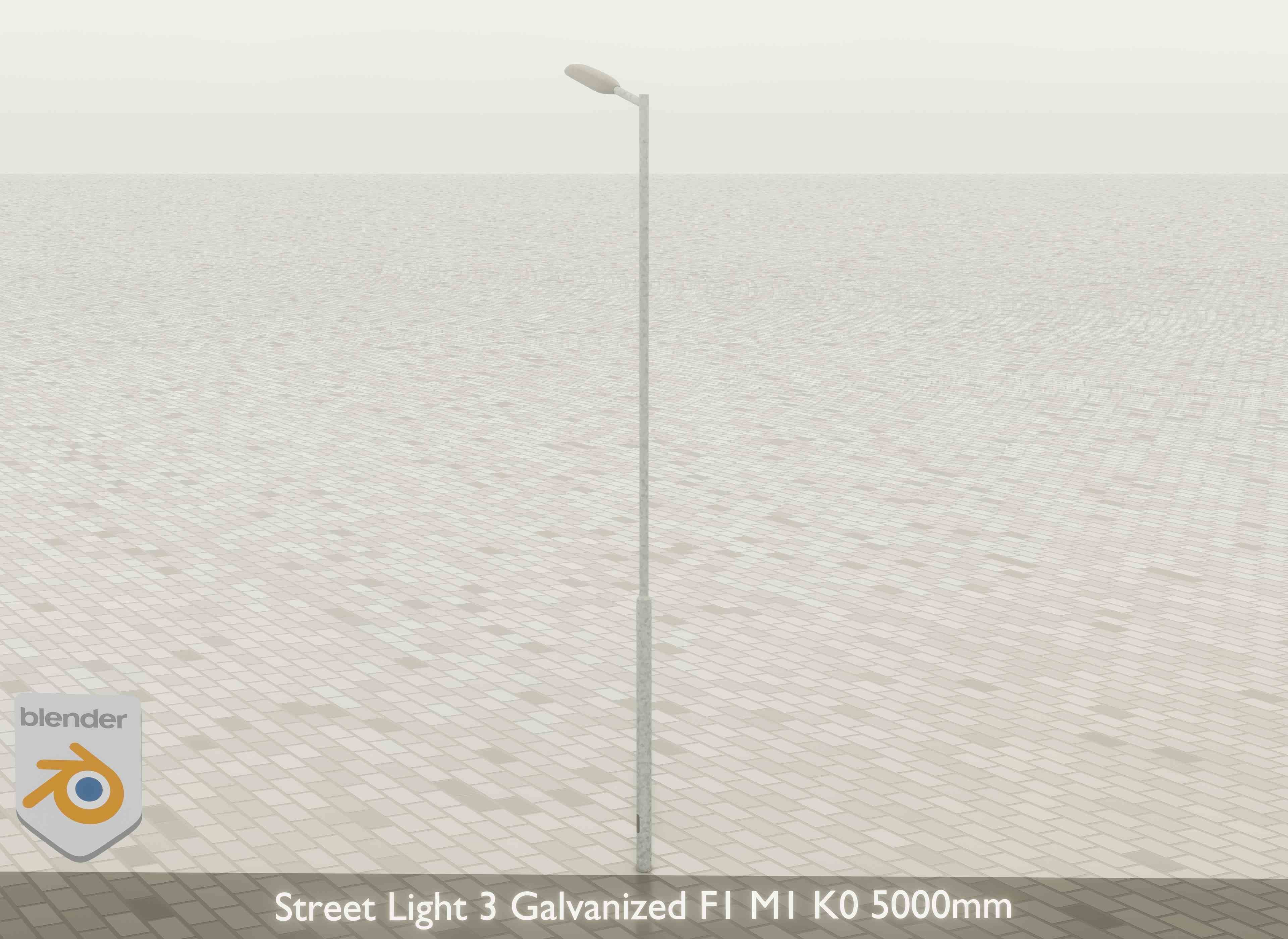 Street Light 3 Galvanized F1 M1 K0 5000mm Low-poly 3D model_21