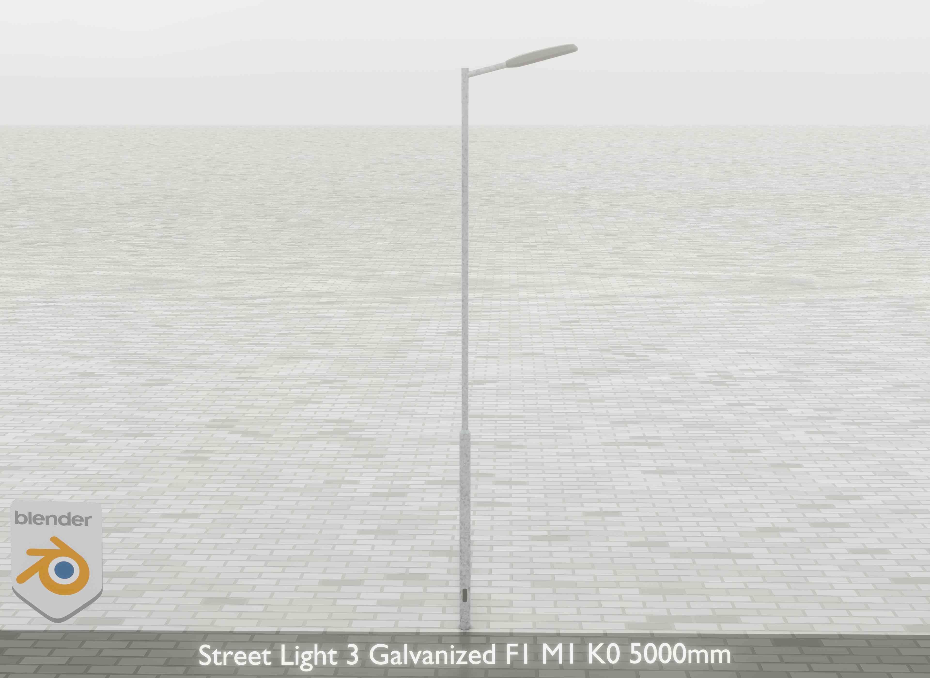 Street Light 3 Galvanized F1 M1 K0 5000mm Low-poly 3D model_27