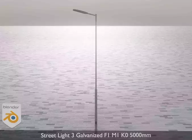 Street Light 3 Galvanized F1 M1 K0 5000mm Low-poly 3D model