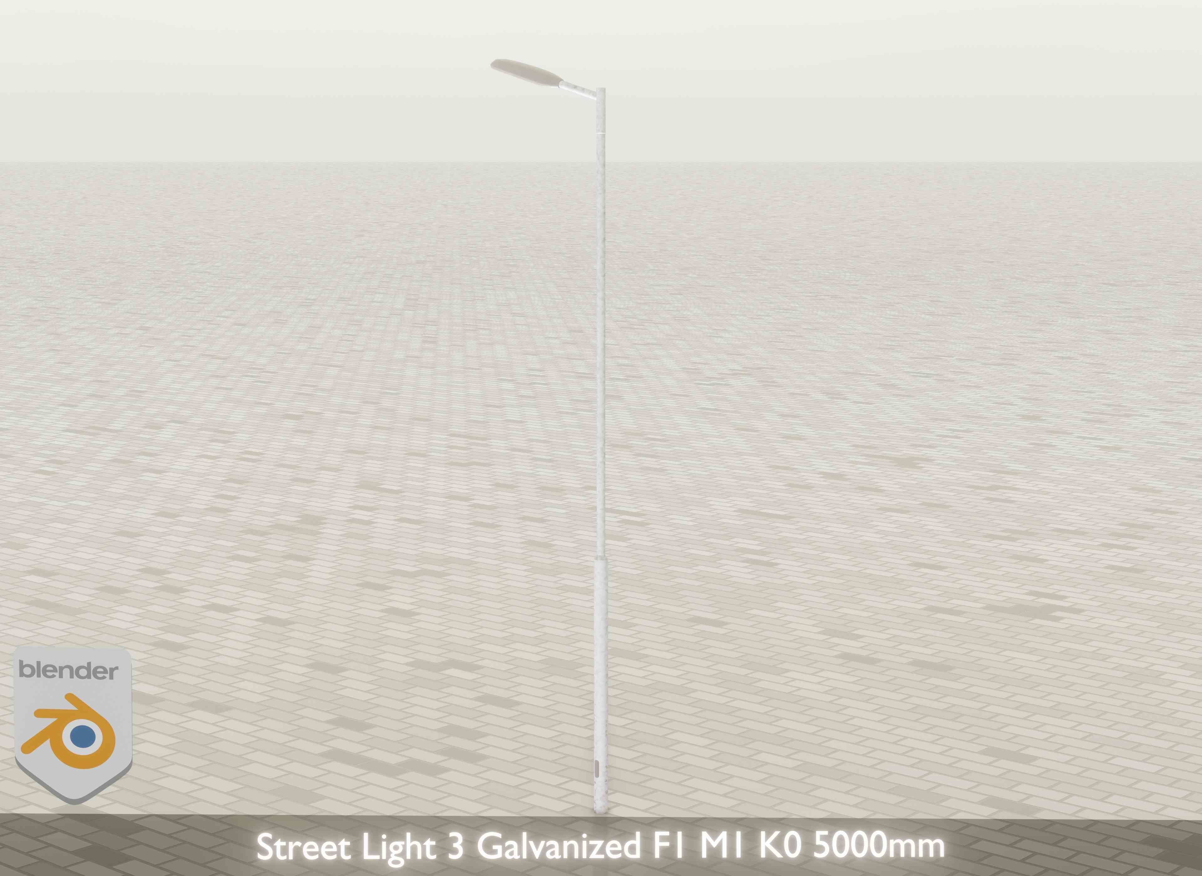 Street Light 3 Galvanized F1 M1 K0 5000mm Low-poly 3D model_20