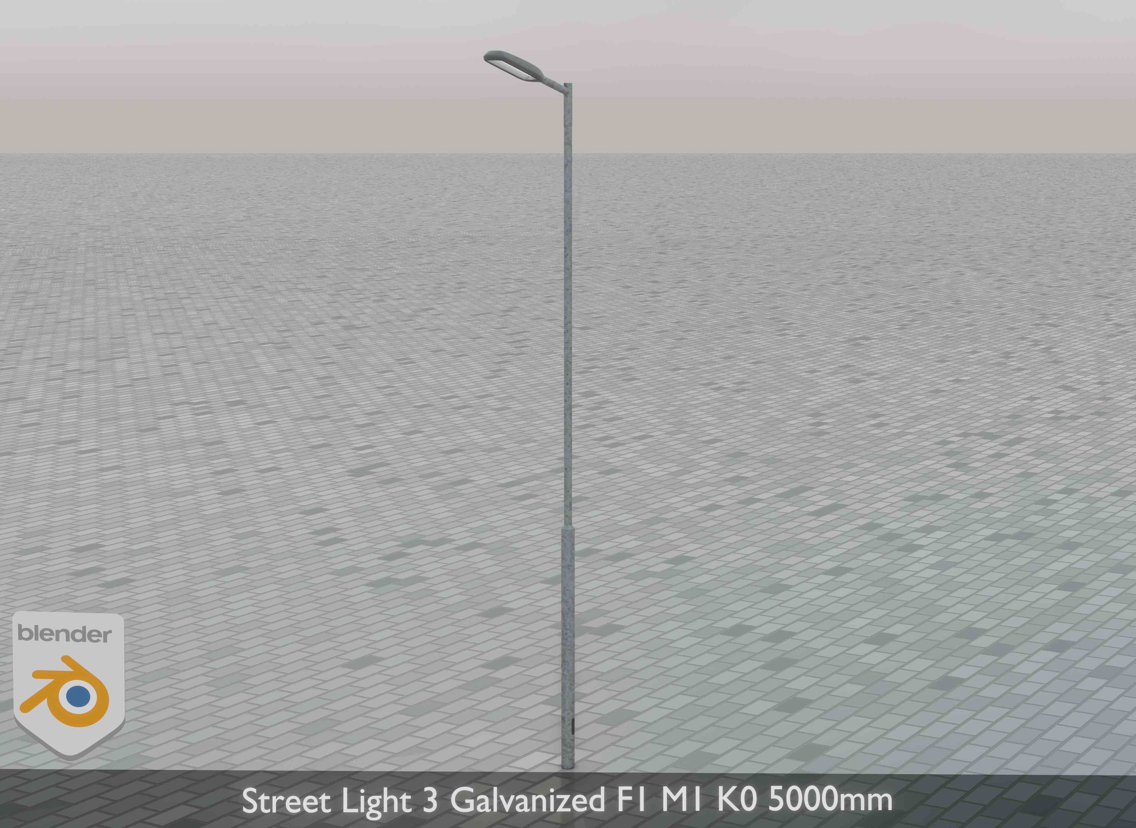 Street Light 3 Galvanized F1 M1 K0 5000mm Low-poly 3D model_33
