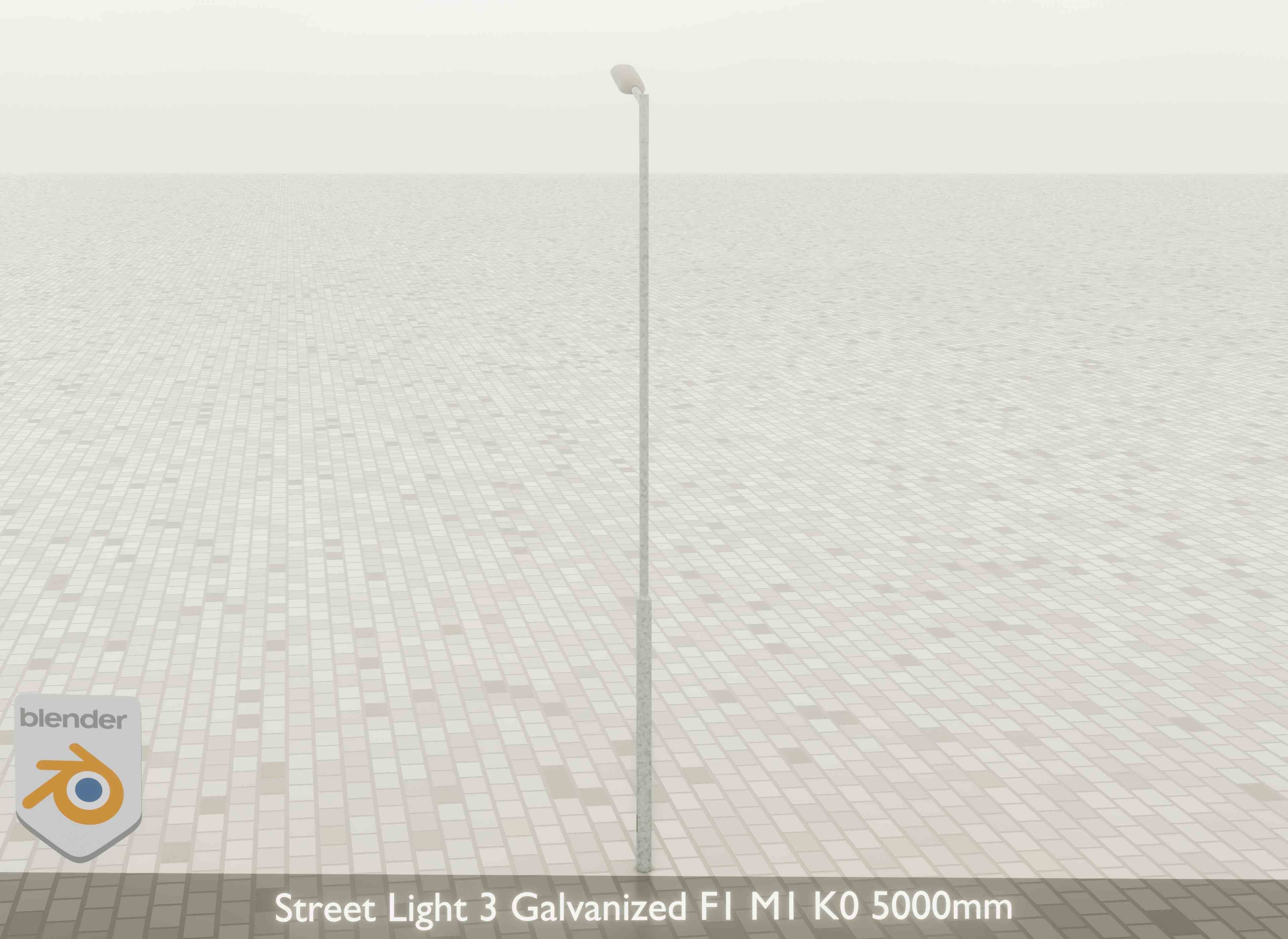 Street Light 3 Galvanized F1 M1 K0 5000mm Low-poly 3D model_22