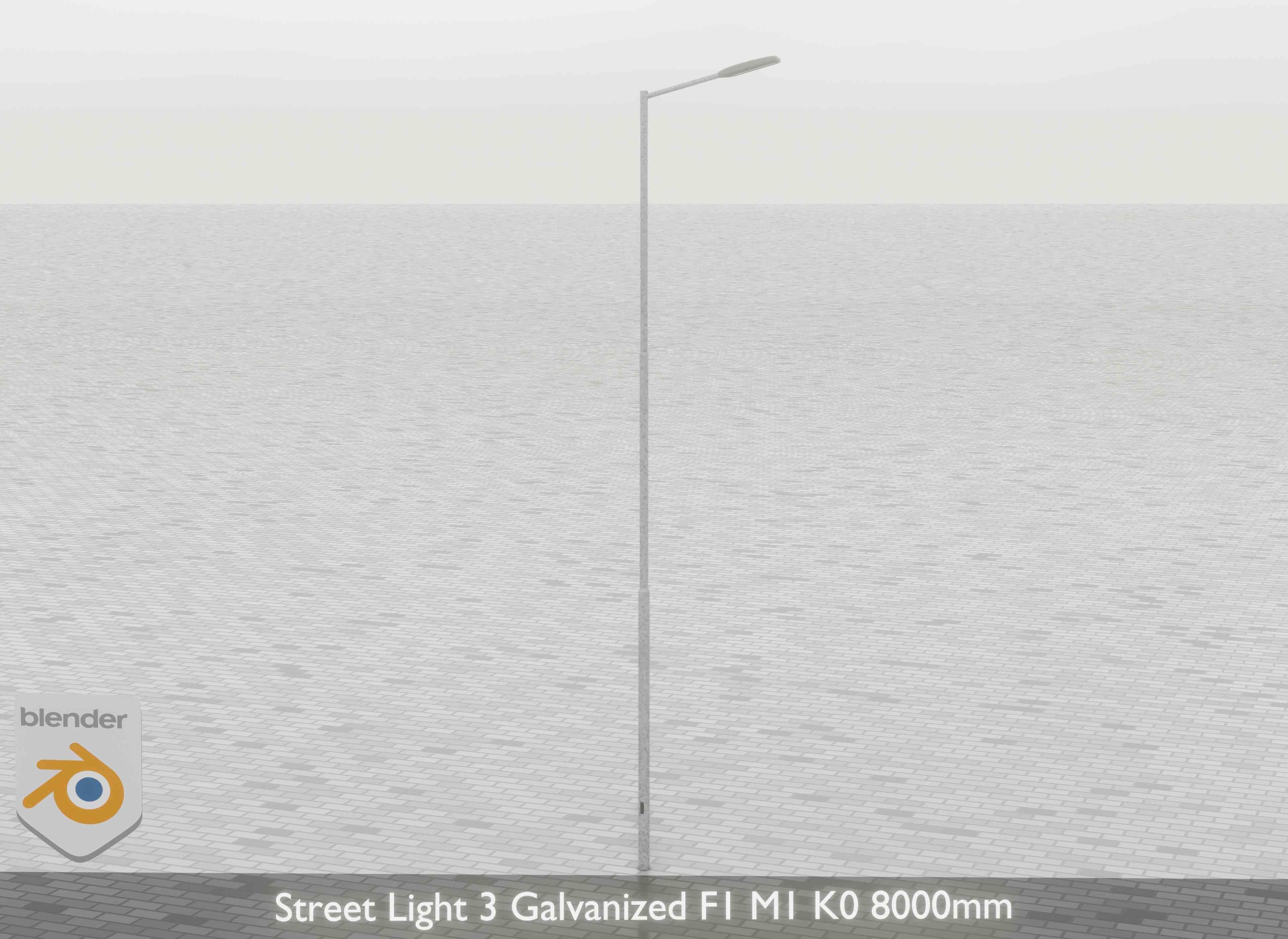 Street Light 3 Galvanized F1 M1 K0 8000mm Low-poly 3D model_28