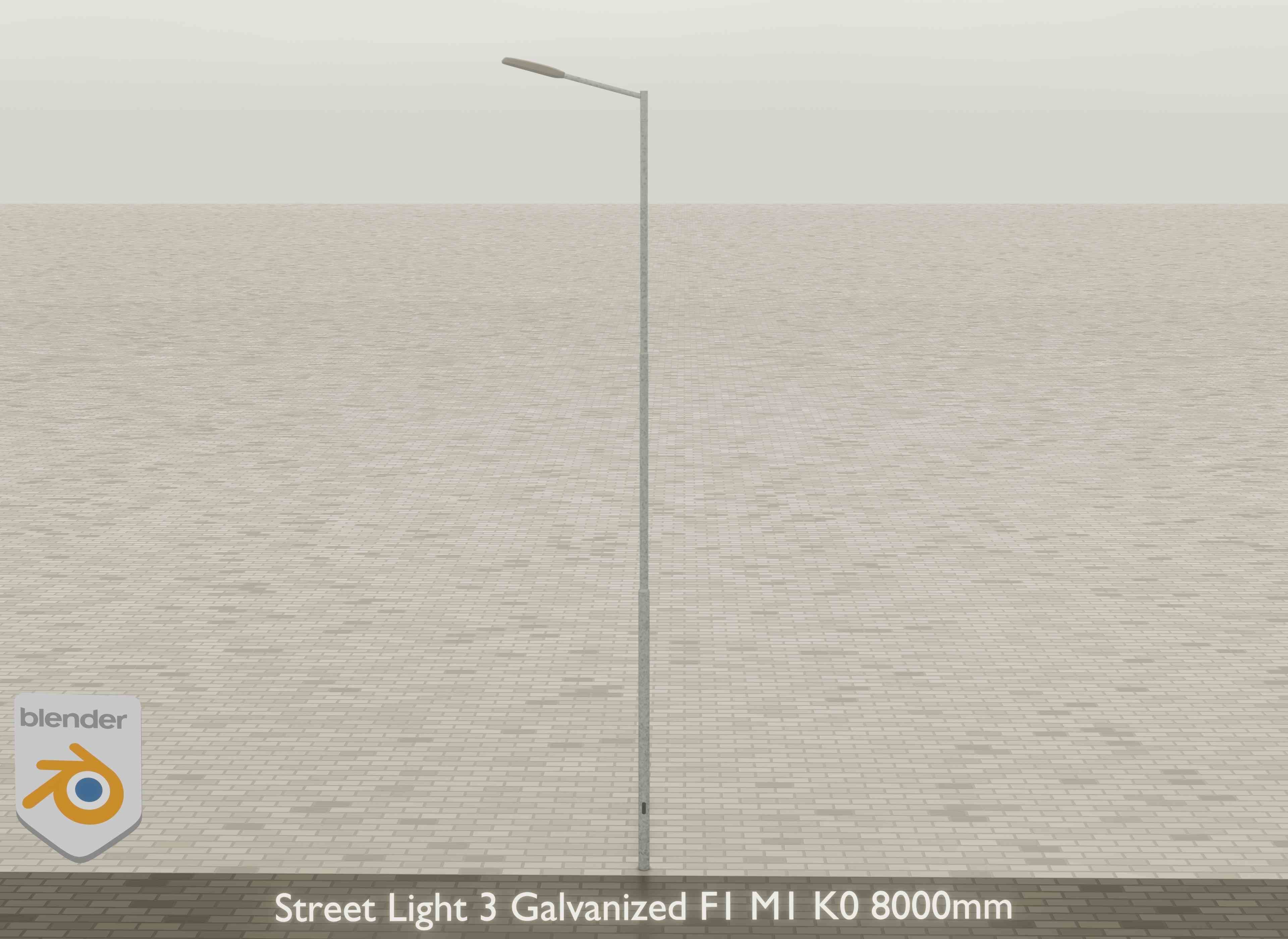 Street Light 3 Galvanized F1 M1 K0 8000mm Low-poly 3D model_18