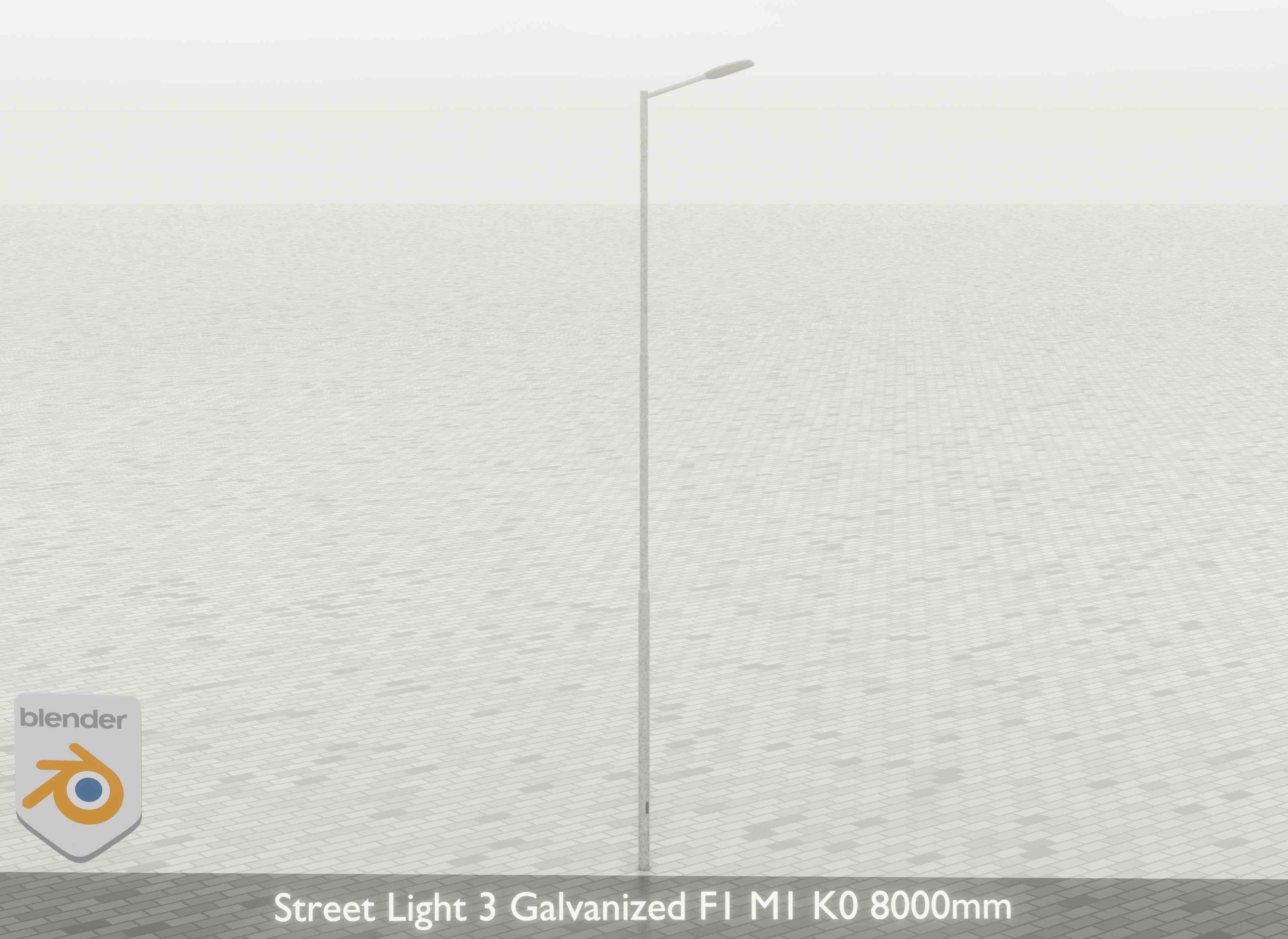 Street Light 3 Galvanized F1 M1 K0 8000mm Low-poly 3D model_25