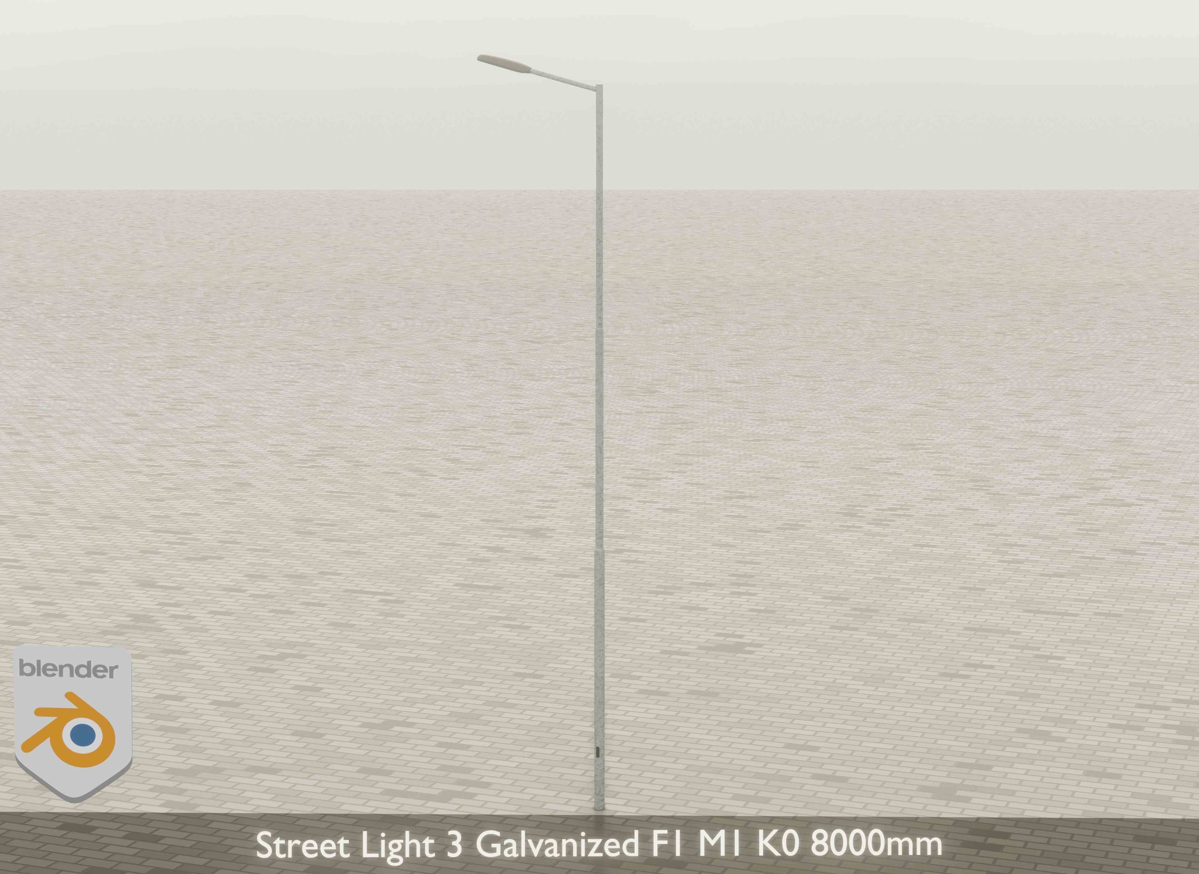 Street Light 3 Galvanized F1 M1 K0 8000mm Low-poly 3D model_19