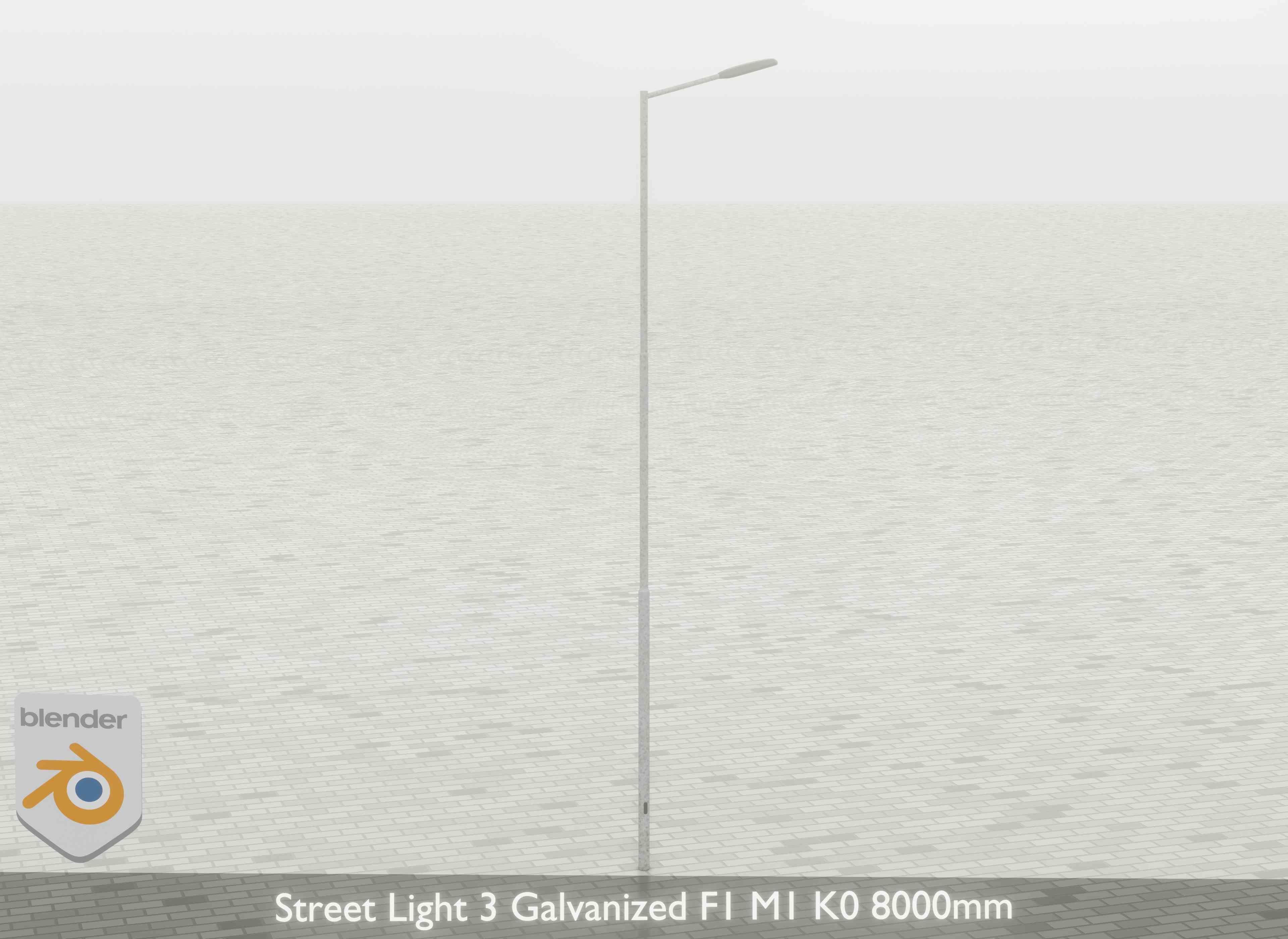 Street Light 3 Galvanized F1 M1 K0 8000mm Low-poly 3D model_26