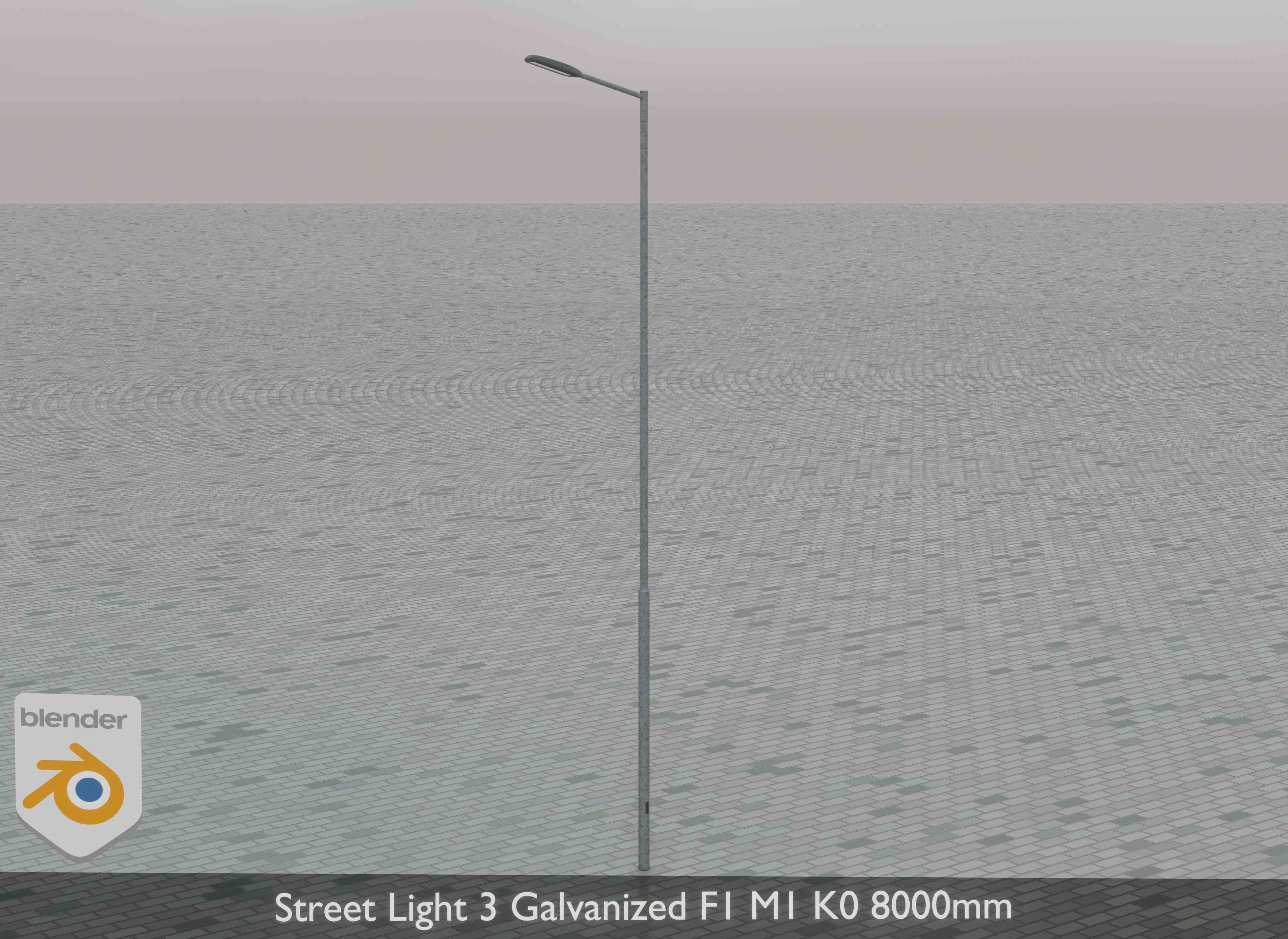 Street Light 3 Galvanized F1 M1 K0 8000mm Low-poly 3D model_34