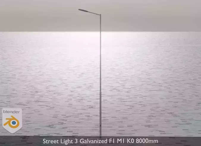 Street Light 3 Galvanized F1 M1 K0 8000mm Low-poly 3D model