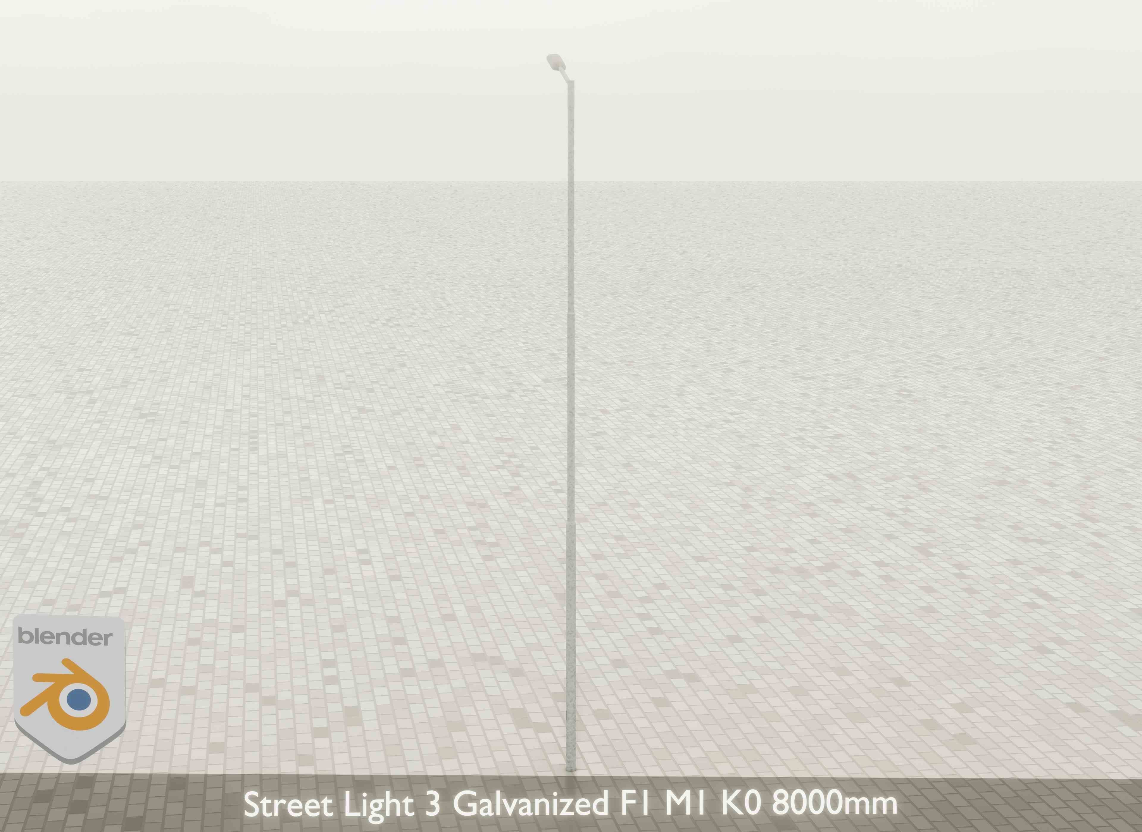 Street Light 3 Galvanized F1 M1 K0 8000mm Low-poly 3D model_22