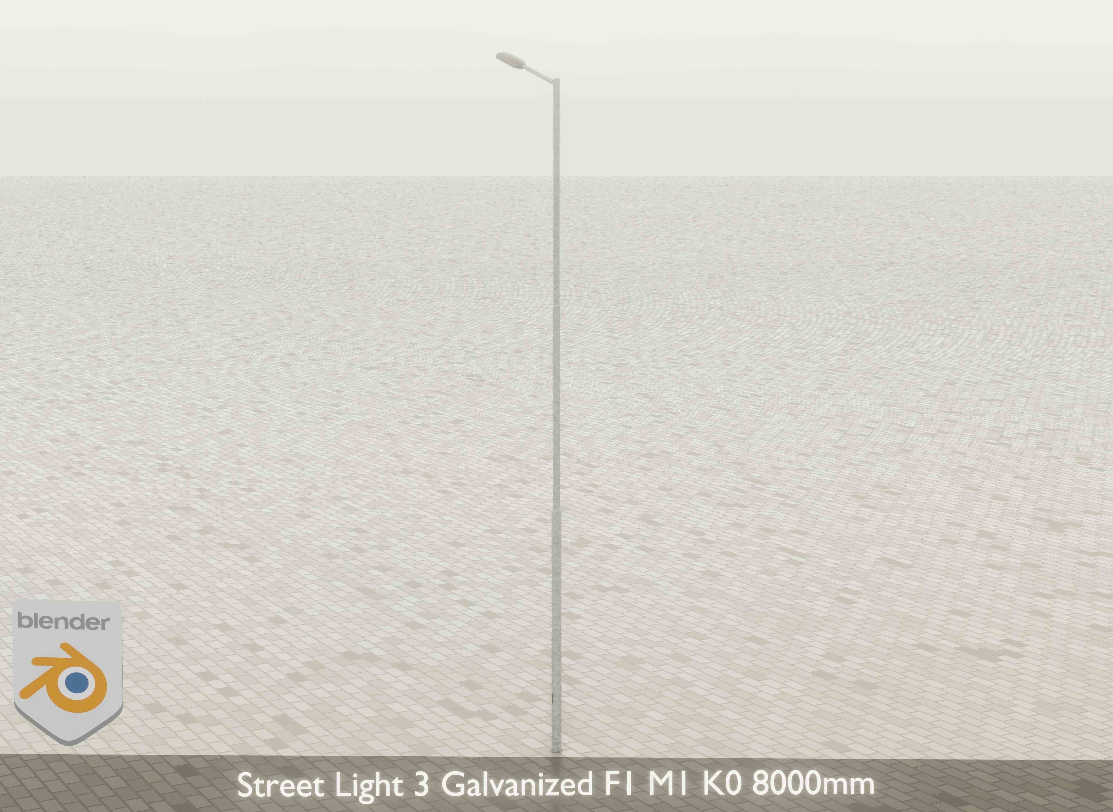 Street Light 3 Galvanized F1 M1 K0 8000mm Low-poly 3D model_21