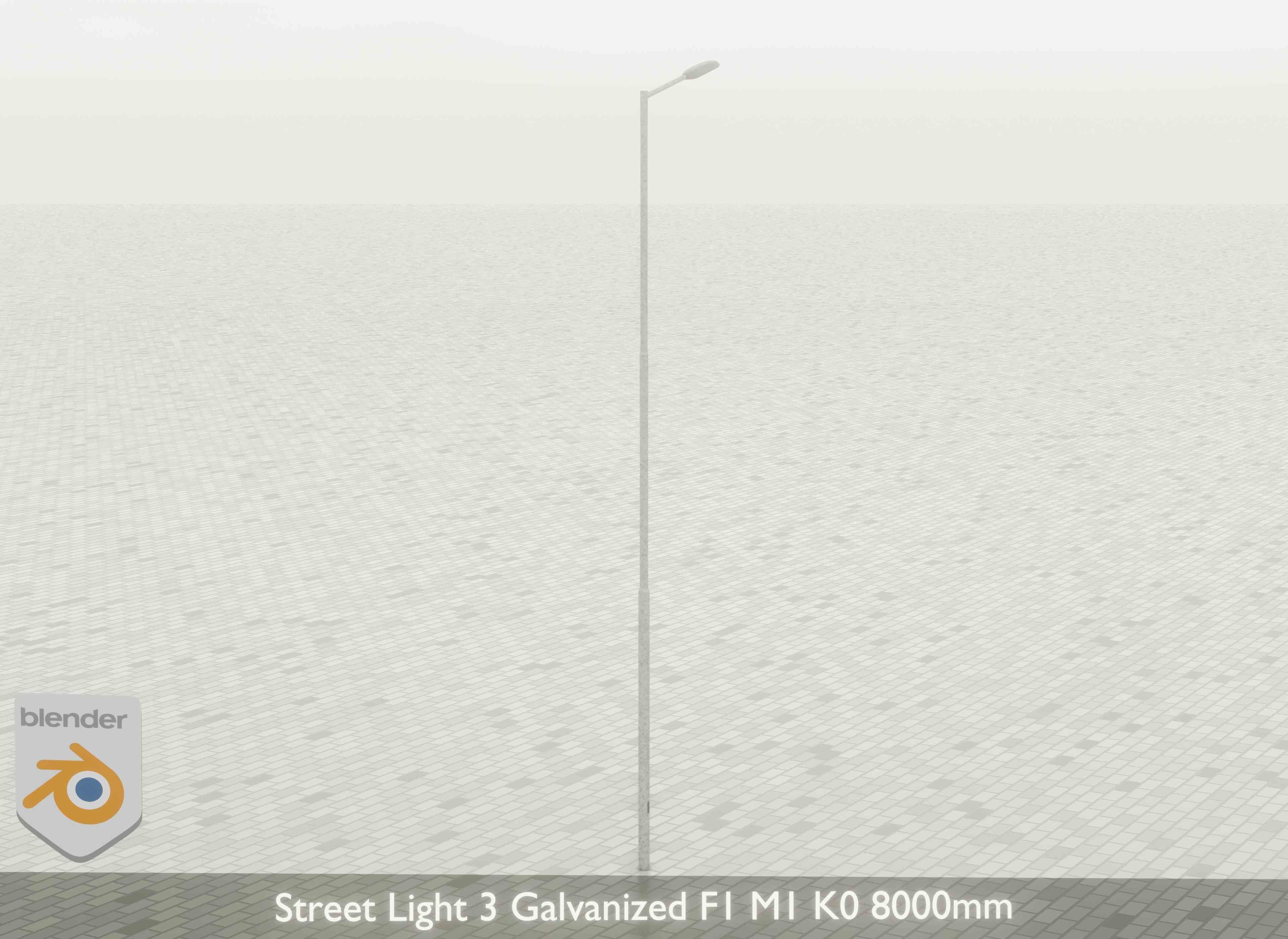 Street Light 3 Galvanized F1 M1 K0 8000mm Low-poly 3D model_24