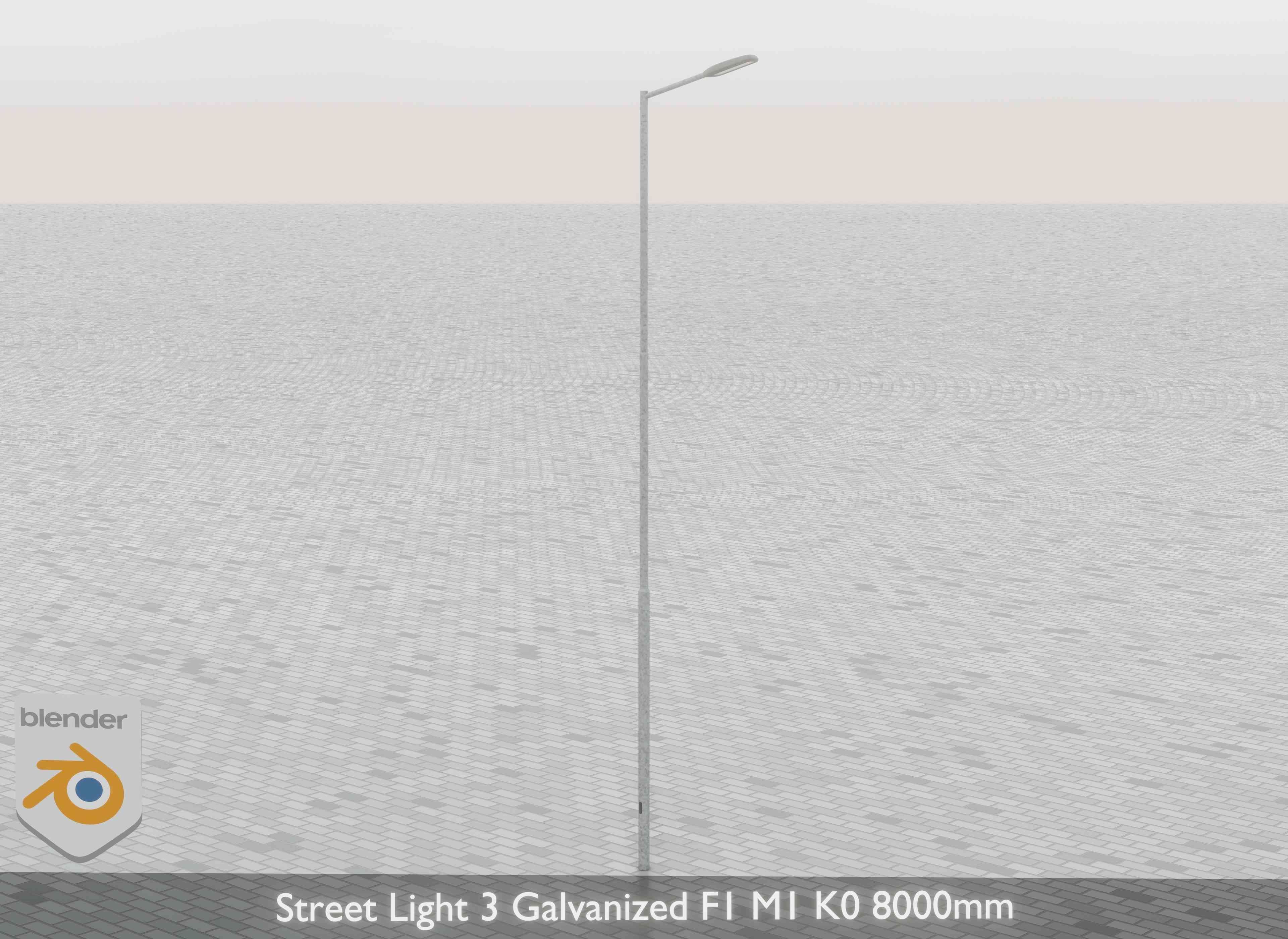 Street Light 3 Galvanized F1 M1 K0 8000mm Low-poly 3D model_29