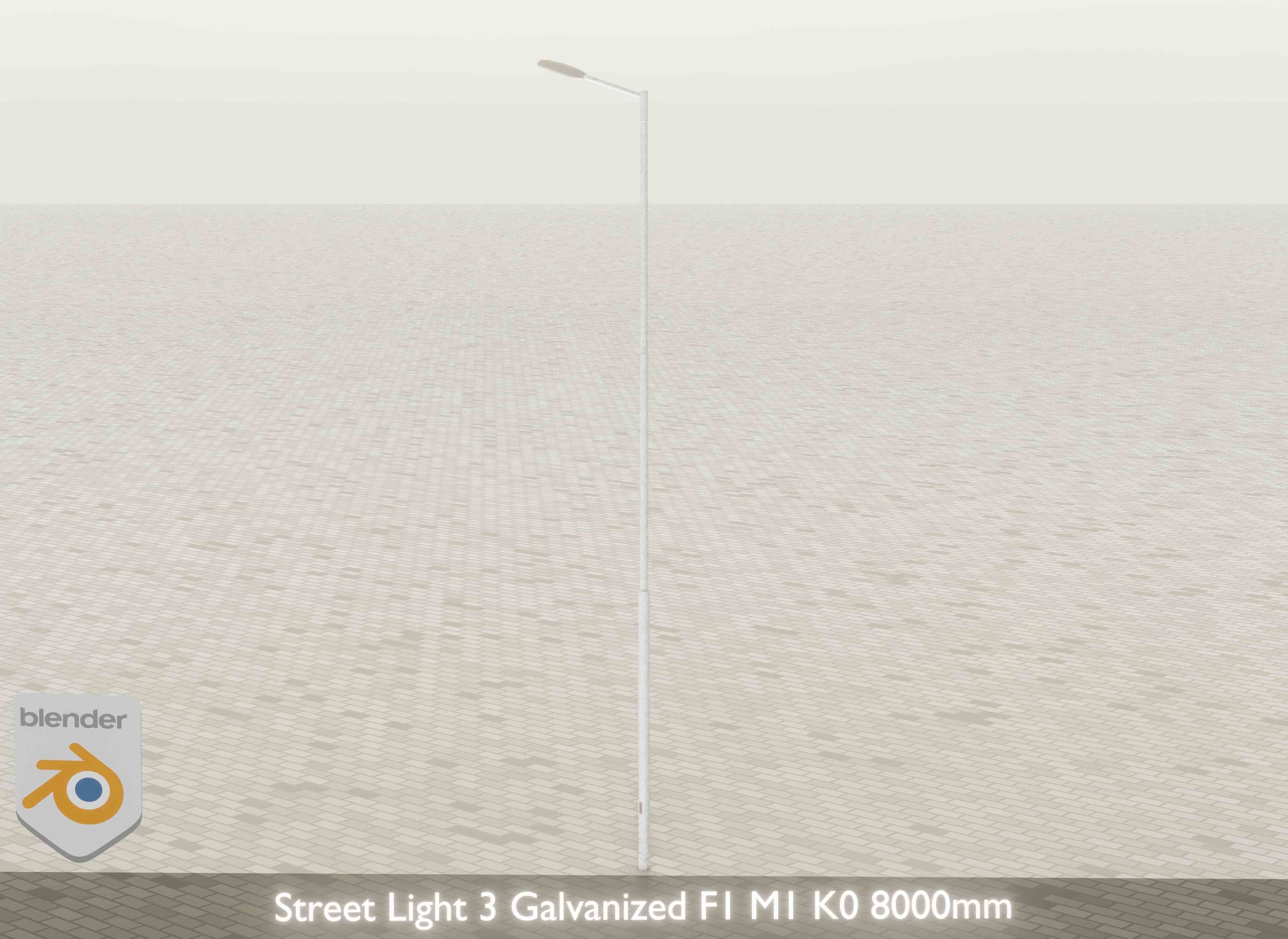 Street Light 3 Galvanized F1 M1 K0 8000mm Low-poly 3D model_20