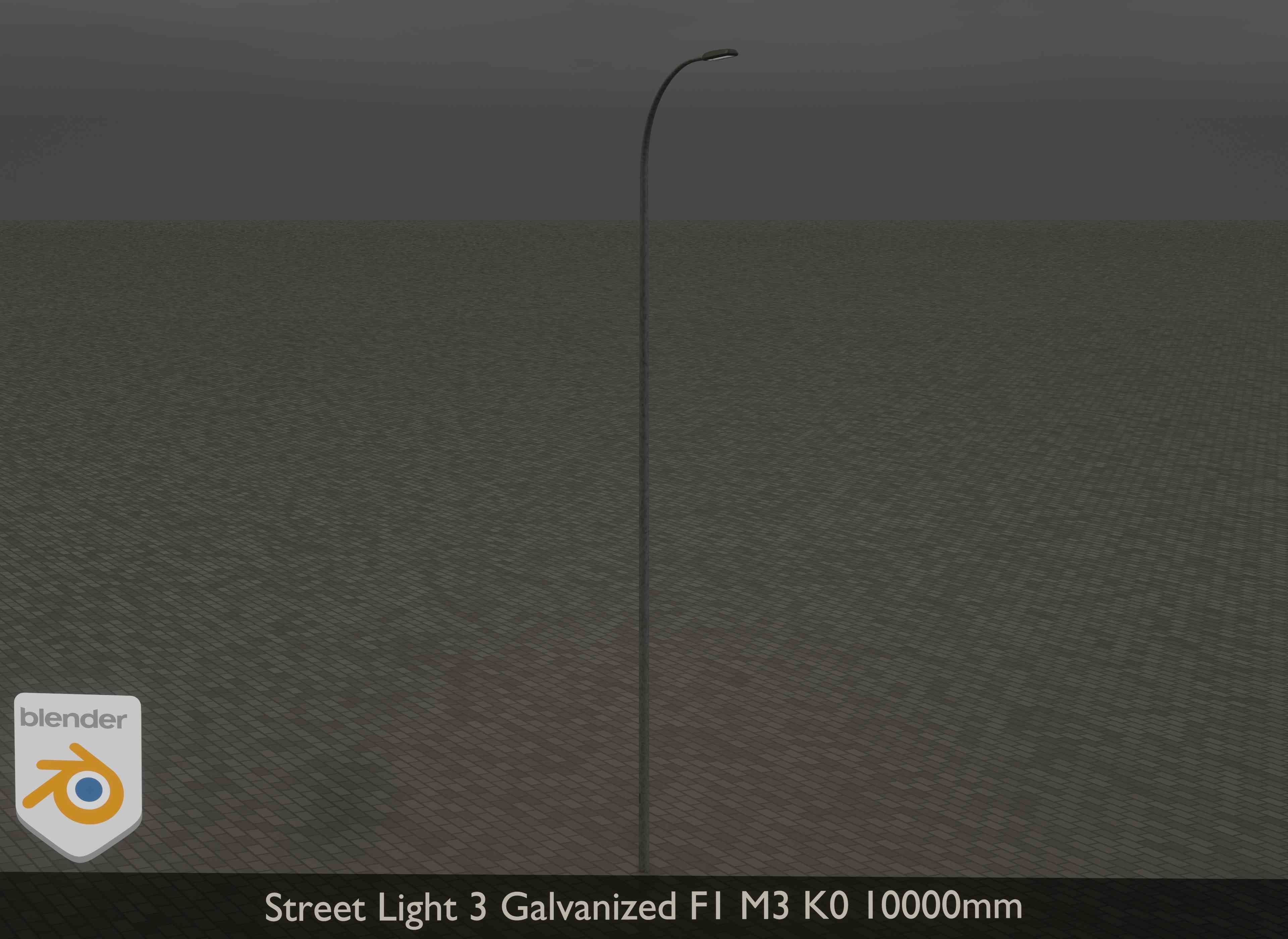 Street Light 3 Galvanized F1 M3 K0 10000mm Low-poly 3D model_12