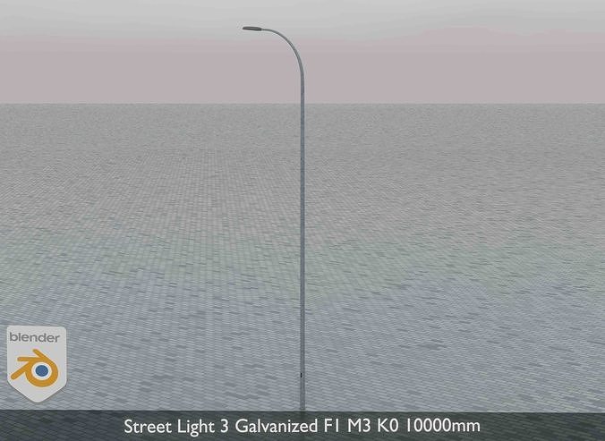 Street Light 3 Galvanized F1 M3 K0 10000mm Low-poly 3D model 3
