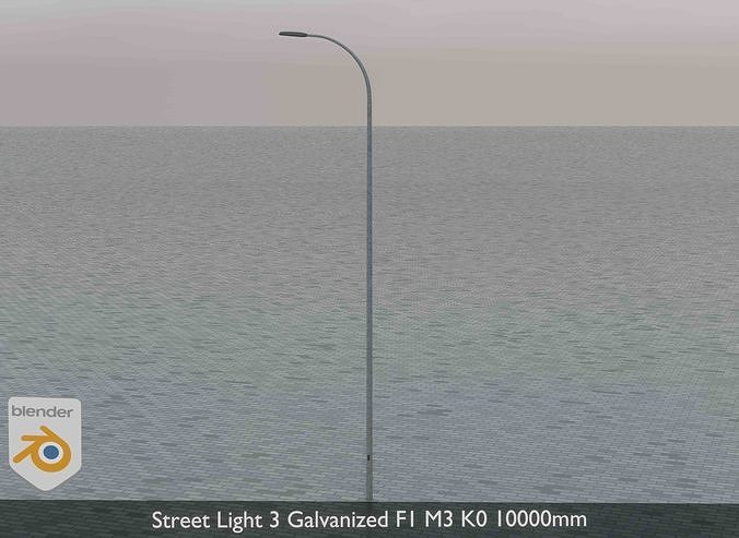Street Light 3 Galvanized F1 M3 K0 10000mm Low-poly 3D model 2