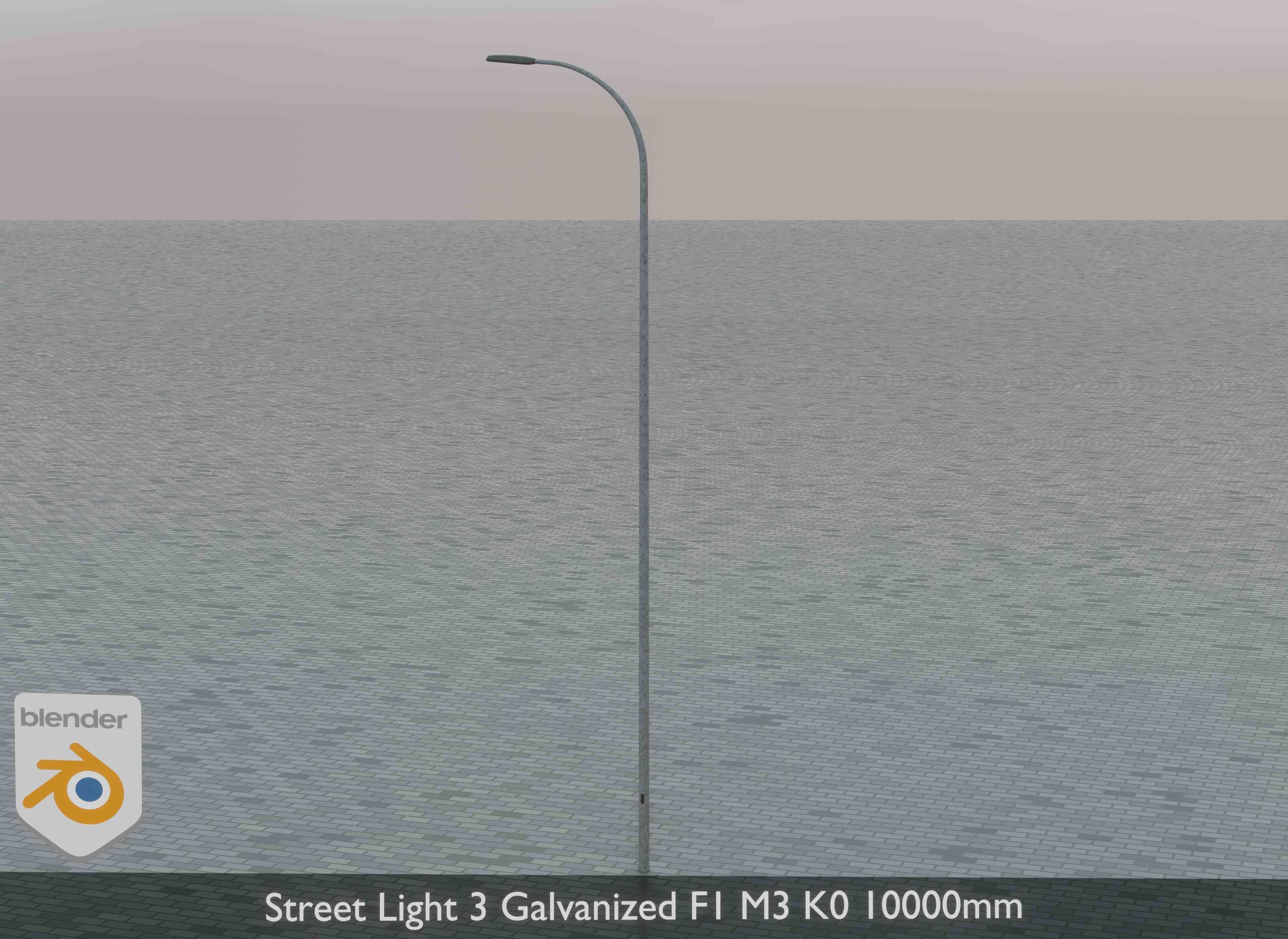 Street Light 3 Galvanized F1 M3 K0 10000mm Low-poly 3D model_1