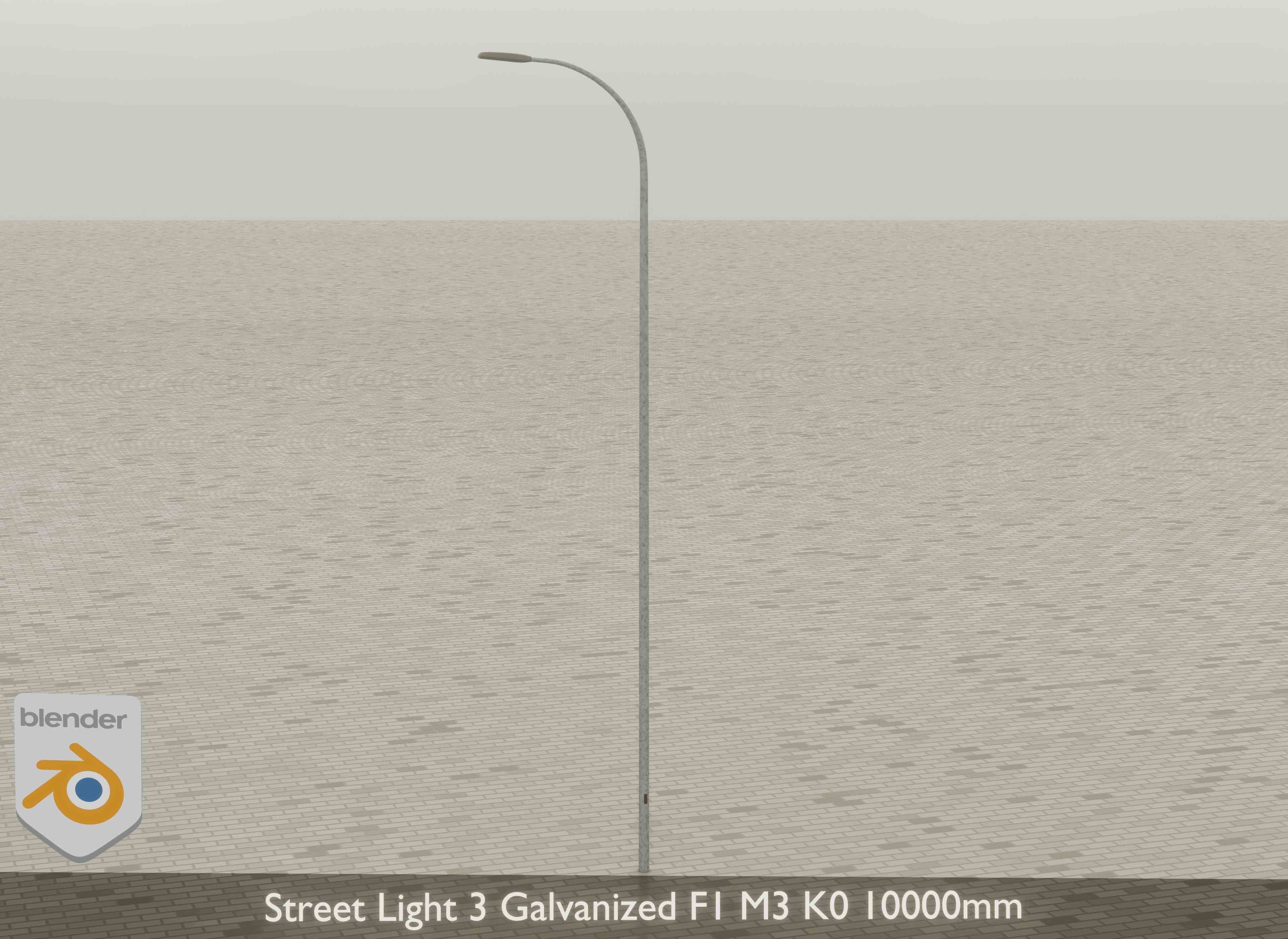 Street Light 3 Galvanized F1 M3 K0 10000mm Low-poly 3D model_17