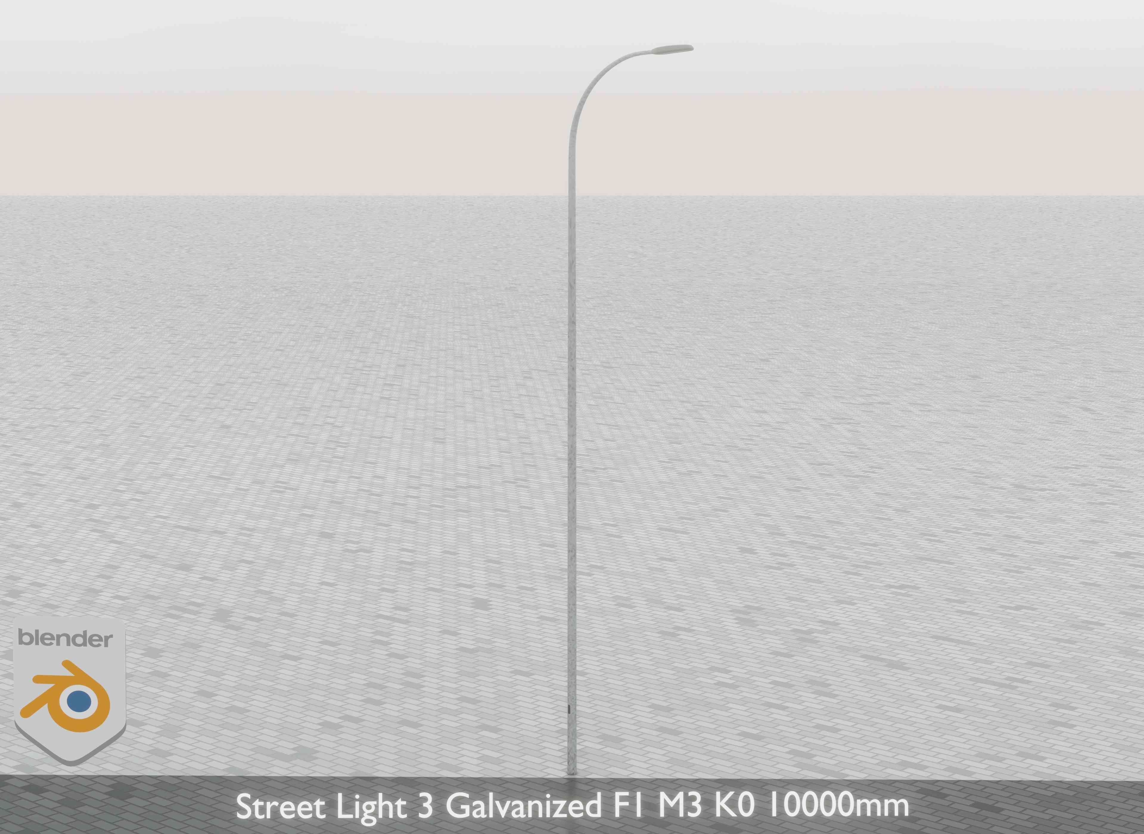 Street Light 3 Galvanized F1 M3 K0 10000mm Low-poly 3D model_29