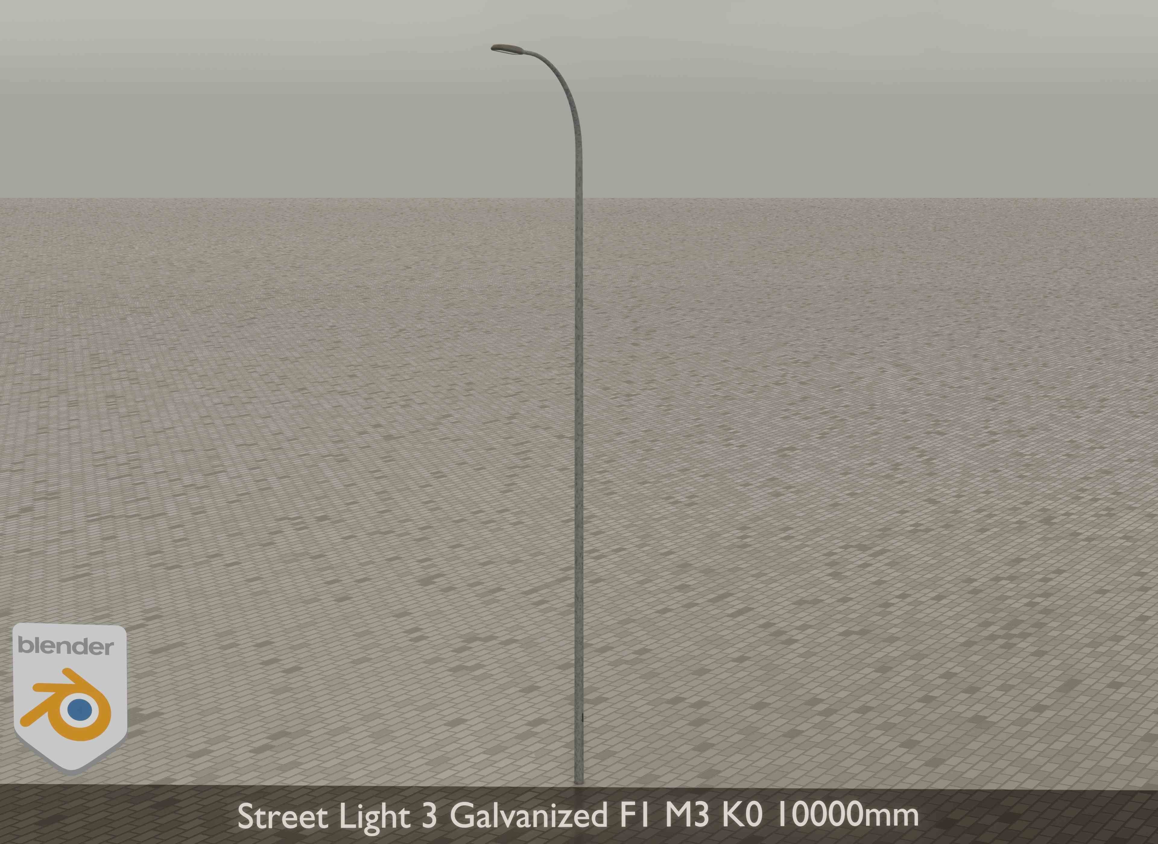 Street Light 3 Galvanized F1 M3 K0 10000mm Low-poly 3D model_15