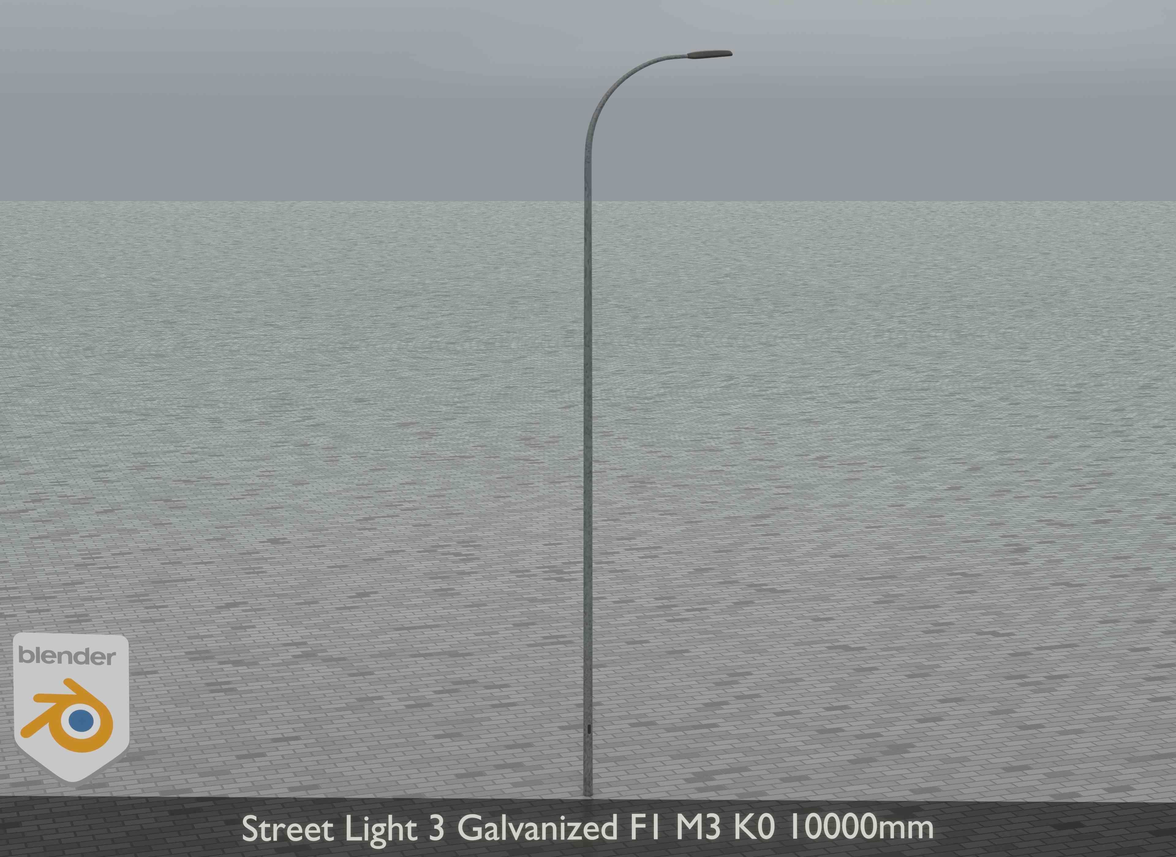 Street Light 3 Galvanized F1 M3 K0 10000mm Low-poly 3D model_8