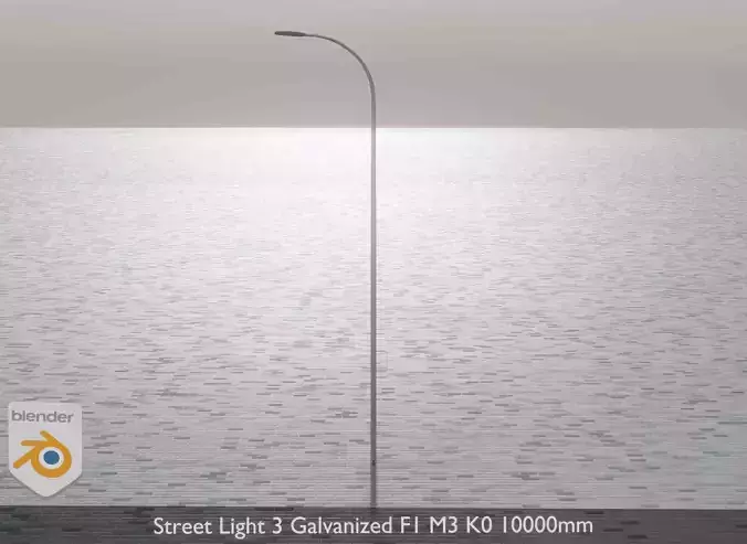 Street Light 3 Galvanized F1 M3 K0 10000mm Low-poly 3D model