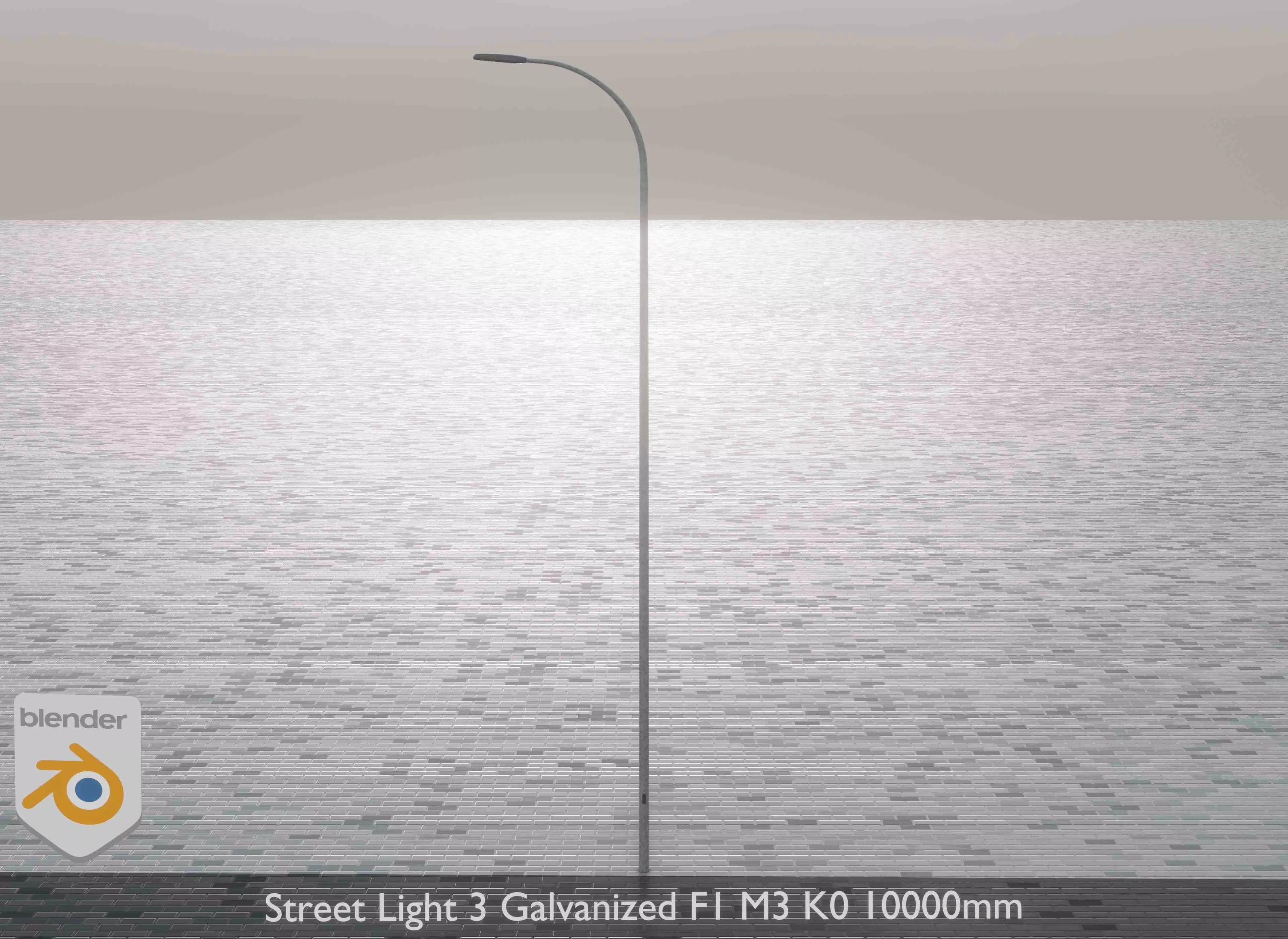 Street Light 3 Galvanized F1 M3 K0 10000mm Low-poly 3D model_0