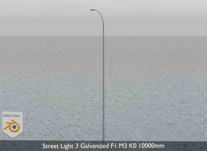 Street Light 3 Galvanized F1 M3 K0 10000mm Low-poly 3D model 4