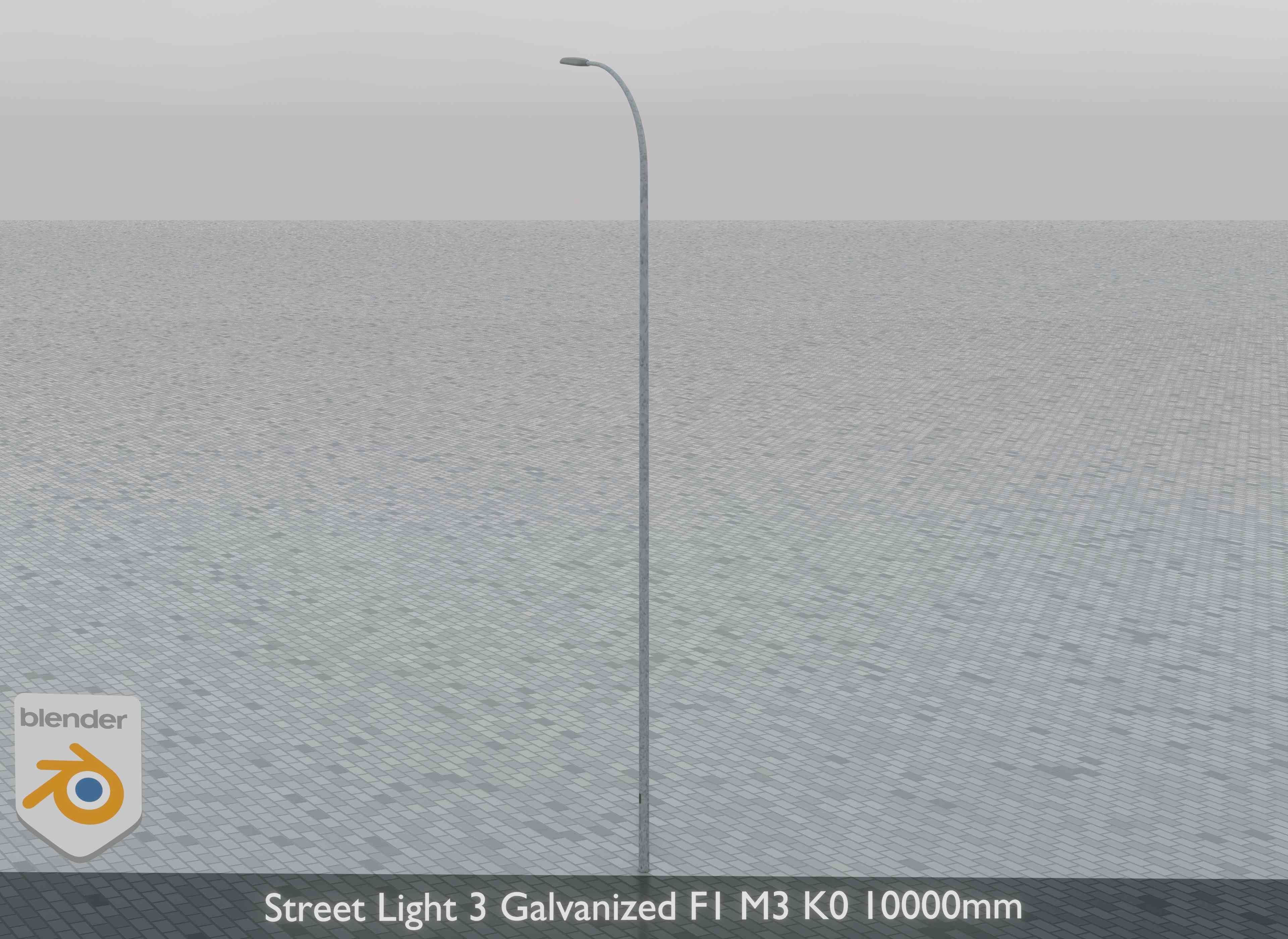 Street Light 3 Galvanized F1 M3 K0 10000mm Low-poly 3D model_3