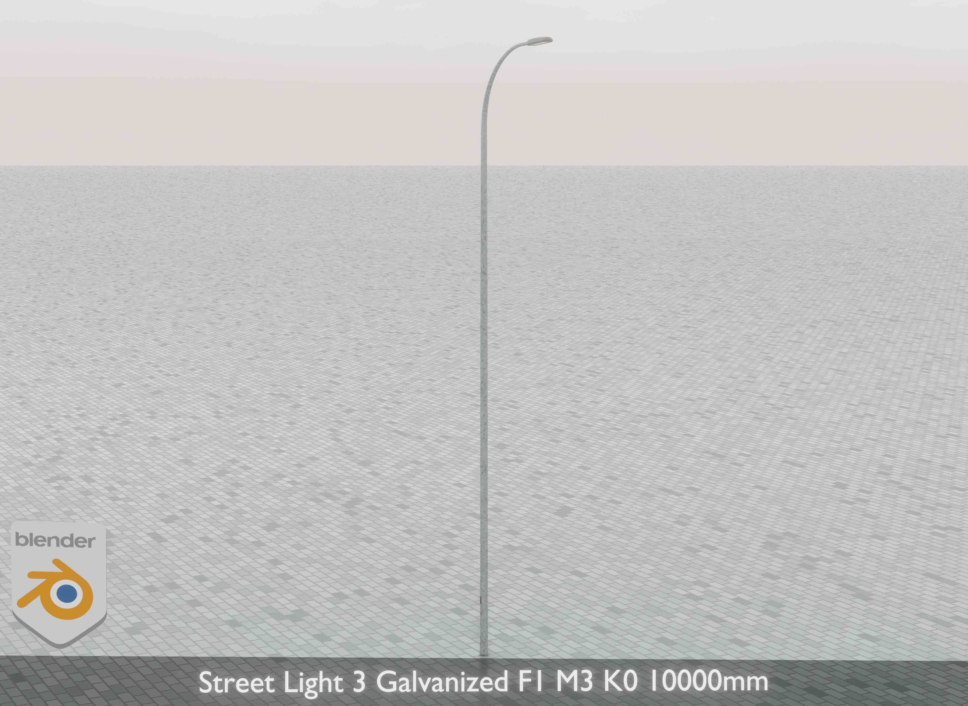 Street Light 3 Galvanized F1 M3 K0 10000mm Low-poly 3D model_30