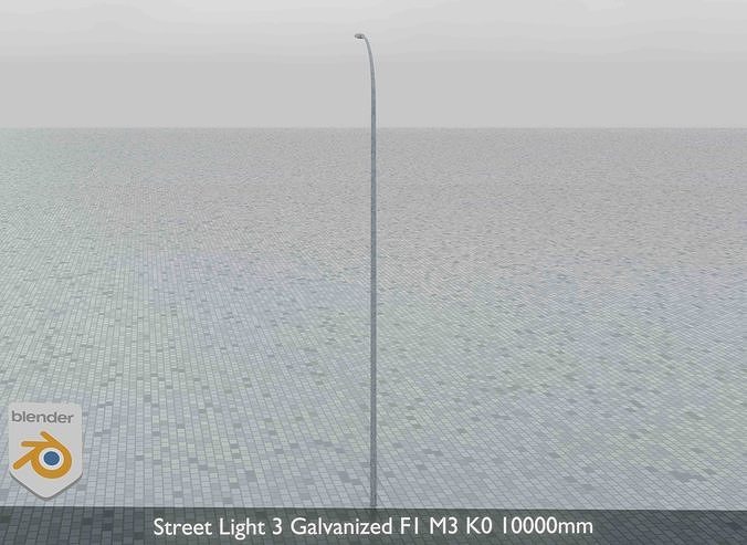 Street Light 3 Galvanized F1 M3 K0 10000mm Low-poly 3D model 5