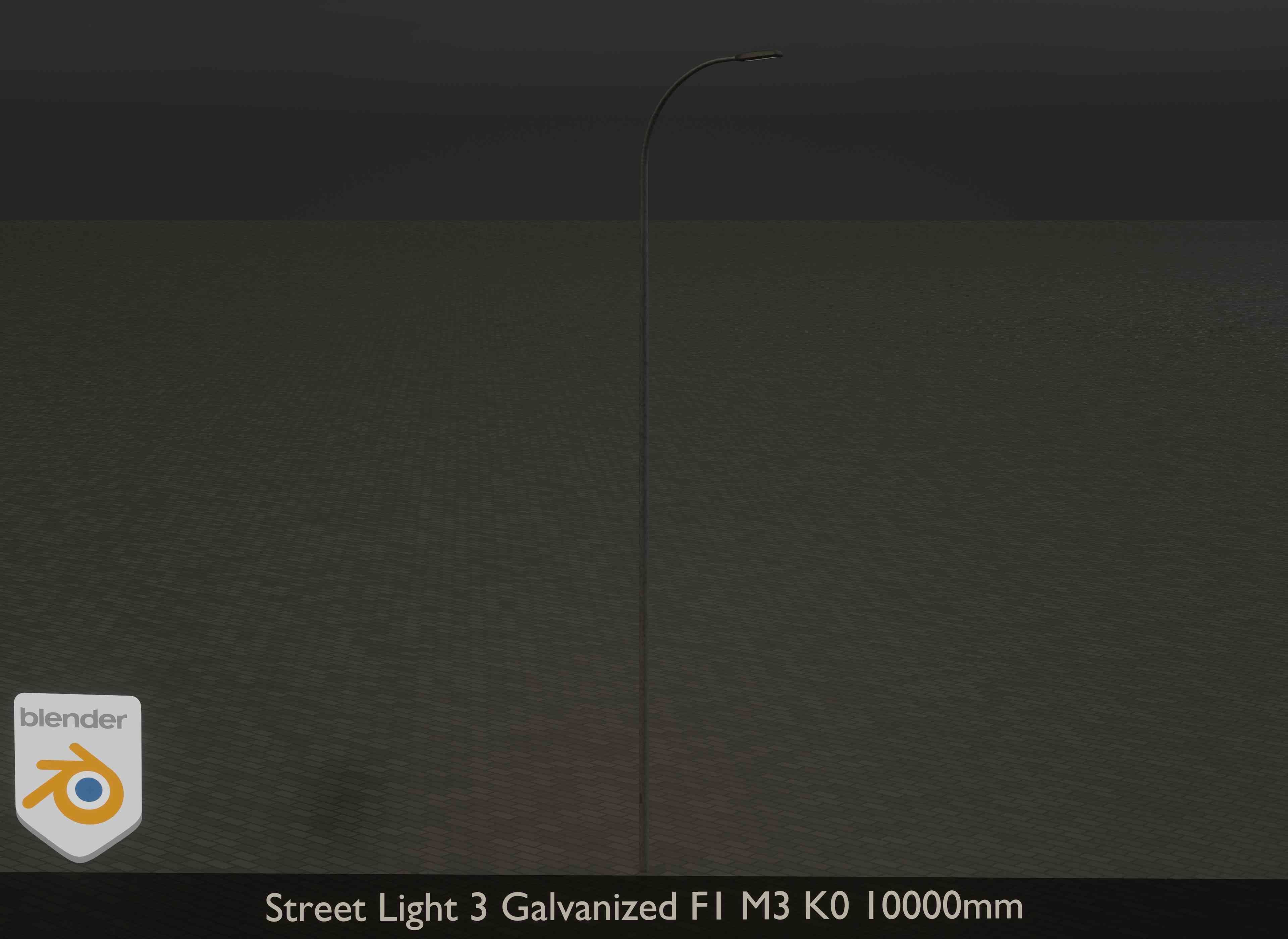 Street Light 3 Galvanized F1 M3 K0 10000mm Low-poly 3D model_11