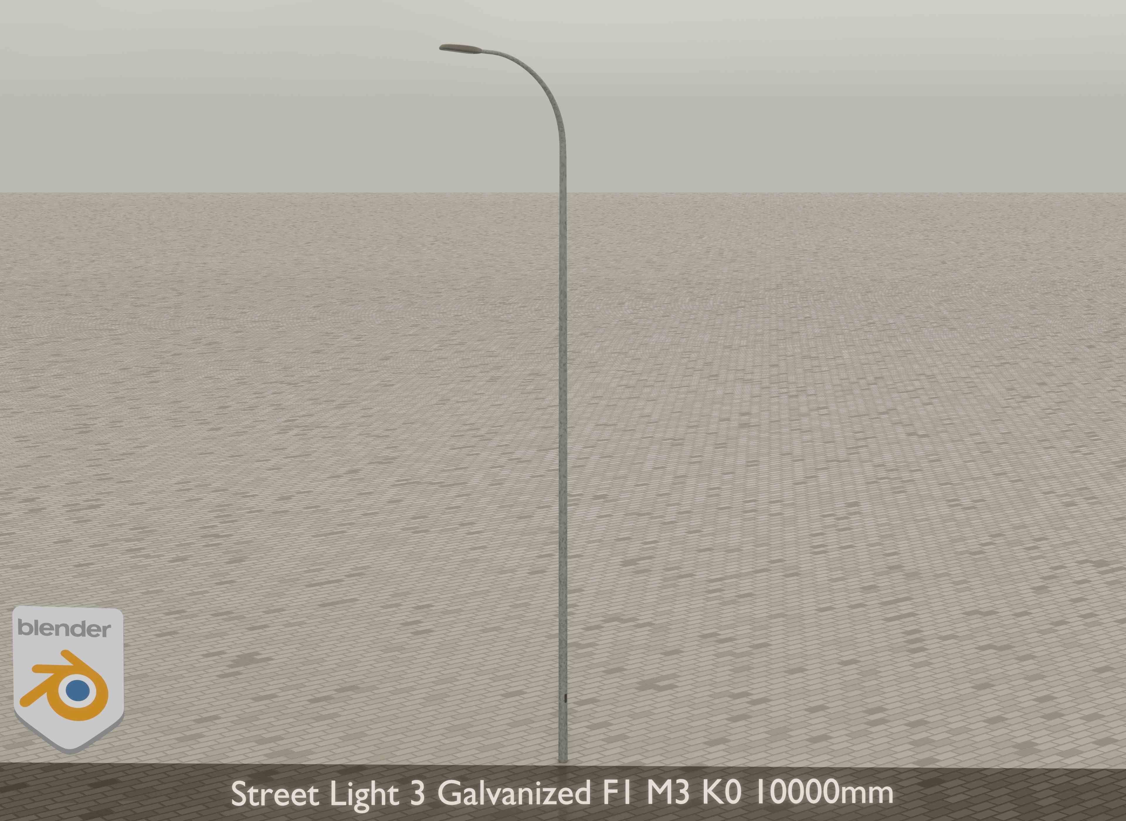Street Light 3 Galvanized F1 M3 K0 10000mm Low-poly 3D model_16