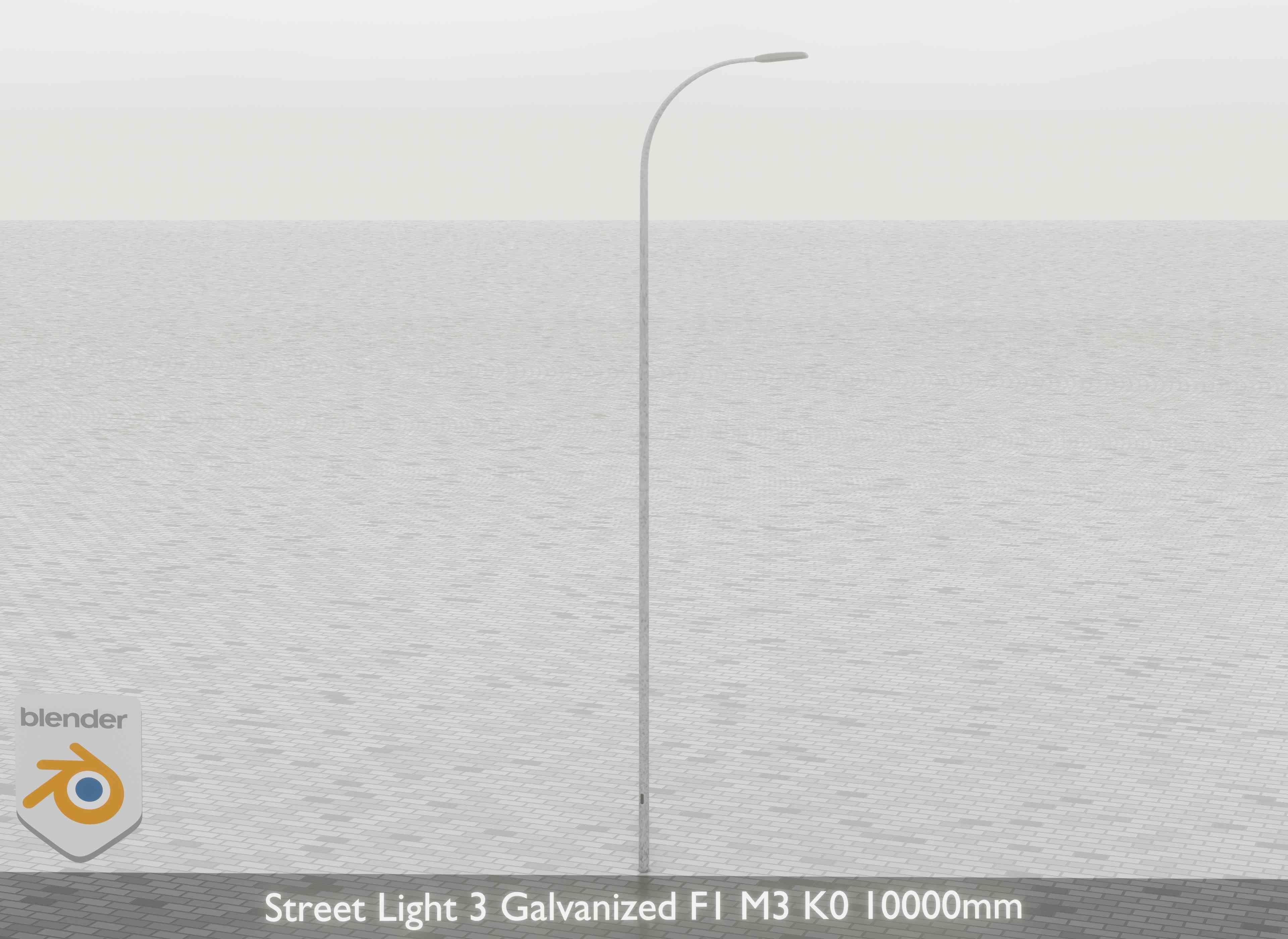 Street Light 3 Galvanized F1 M3 K0 10000mm Low-poly 3D model_28