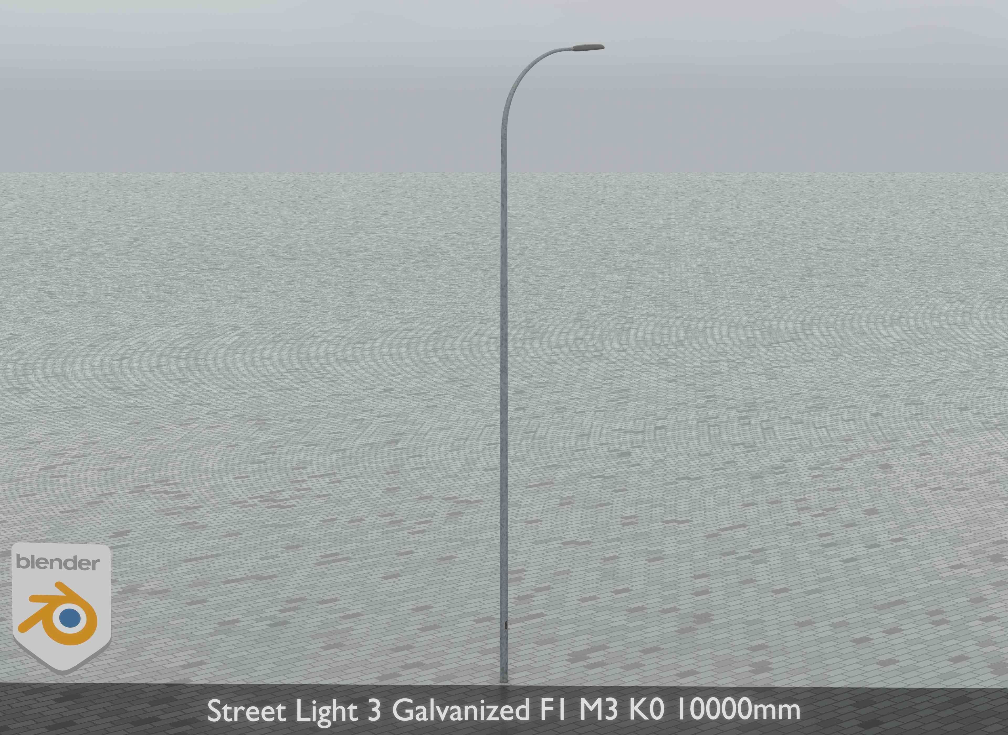 Street Light 3 Galvanized F1 M3 K0 10000mm Low-poly 3D model_7