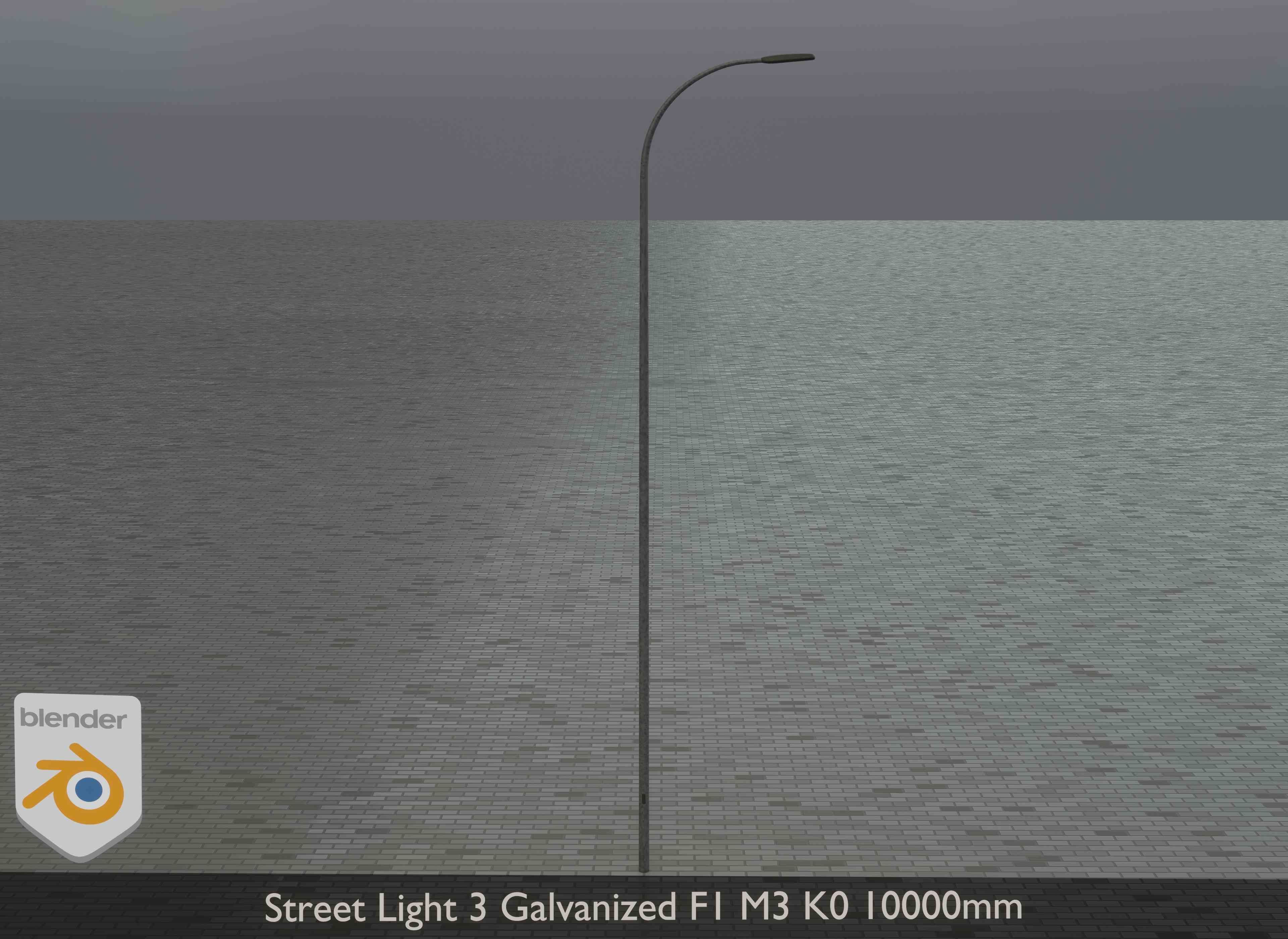 Street Light 3 Galvanized F1 M3 K0 10000mm Low-poly 3D model_9