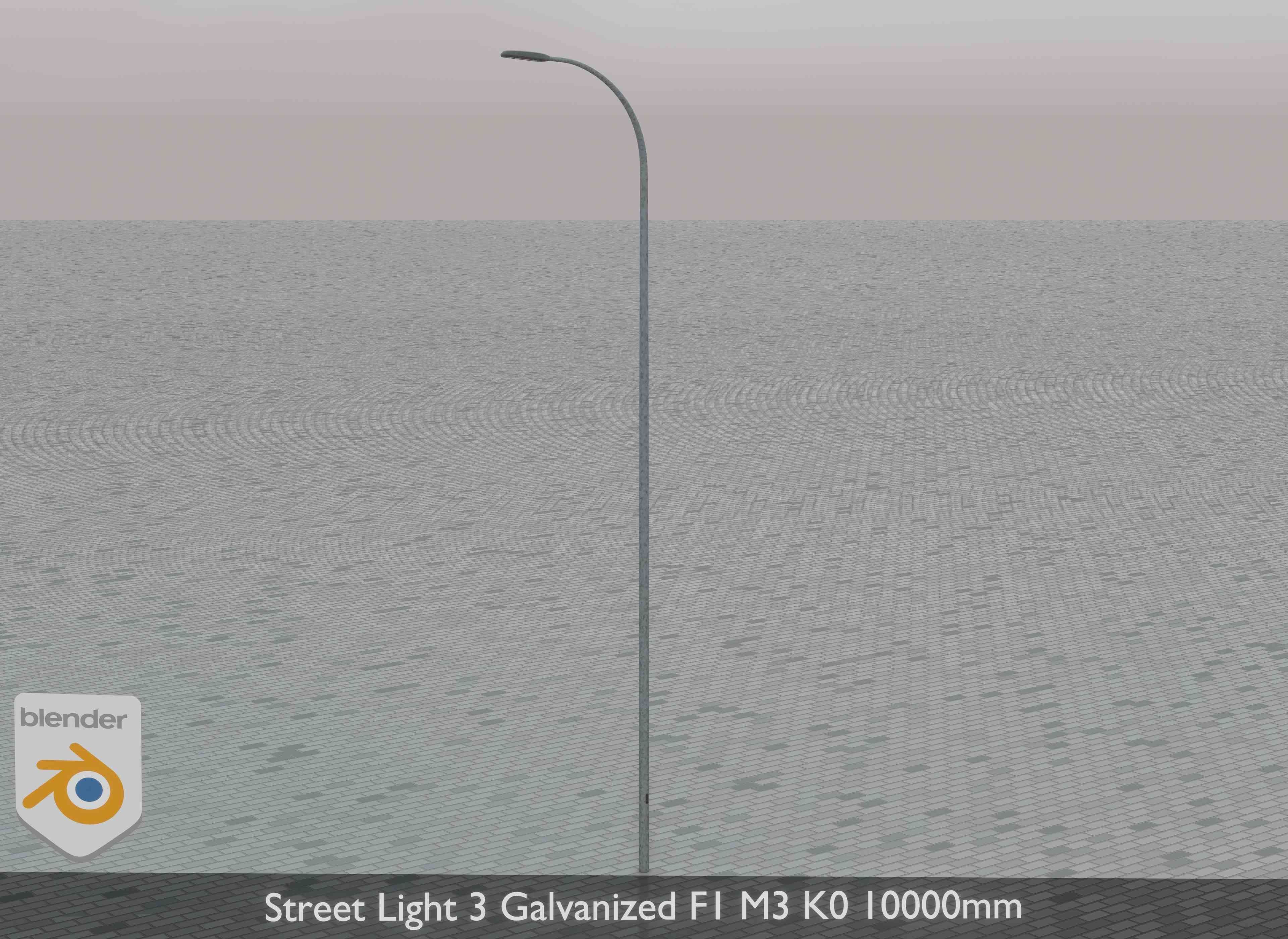 Street Light 3 Galvanized F1 M3 K0 10000mm Low-poly 3D model_34