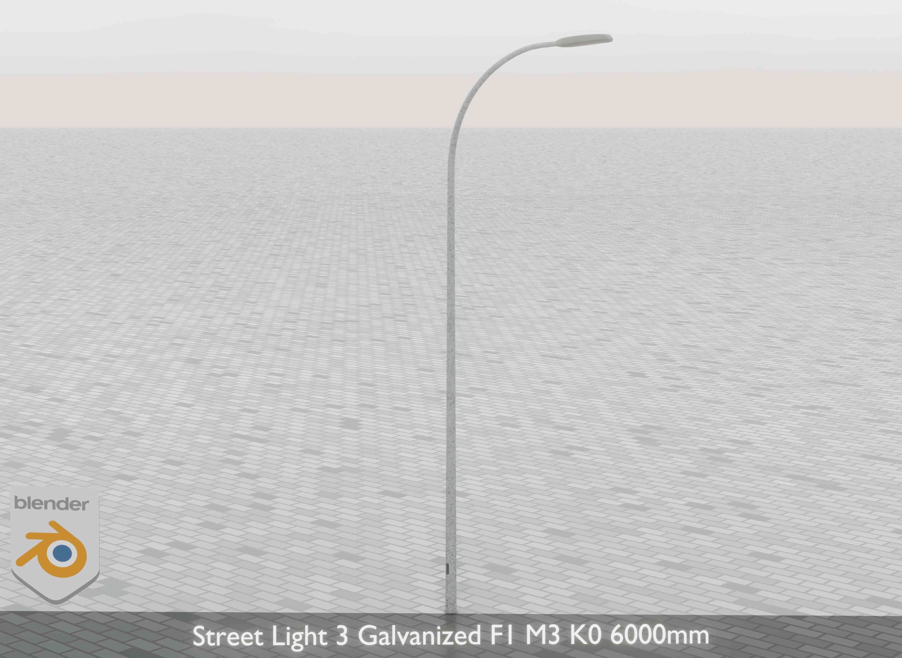 Street Light 3 Galvanized F1 M3 K0 6000mm Low-poly 3D model_29