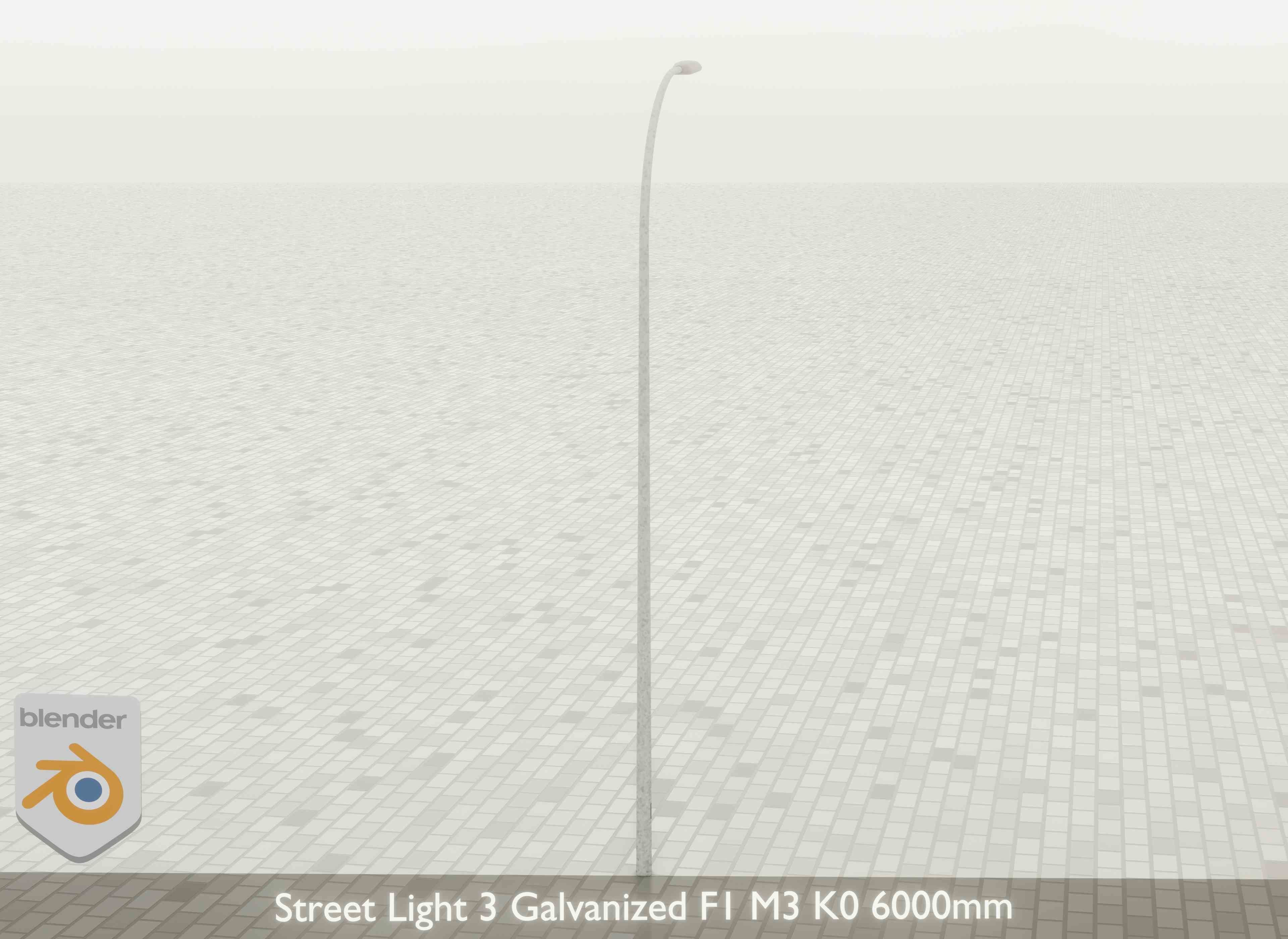 Street Light 3 Galvanized F1 M3 K0 6000mm Low-poly 3D model_23